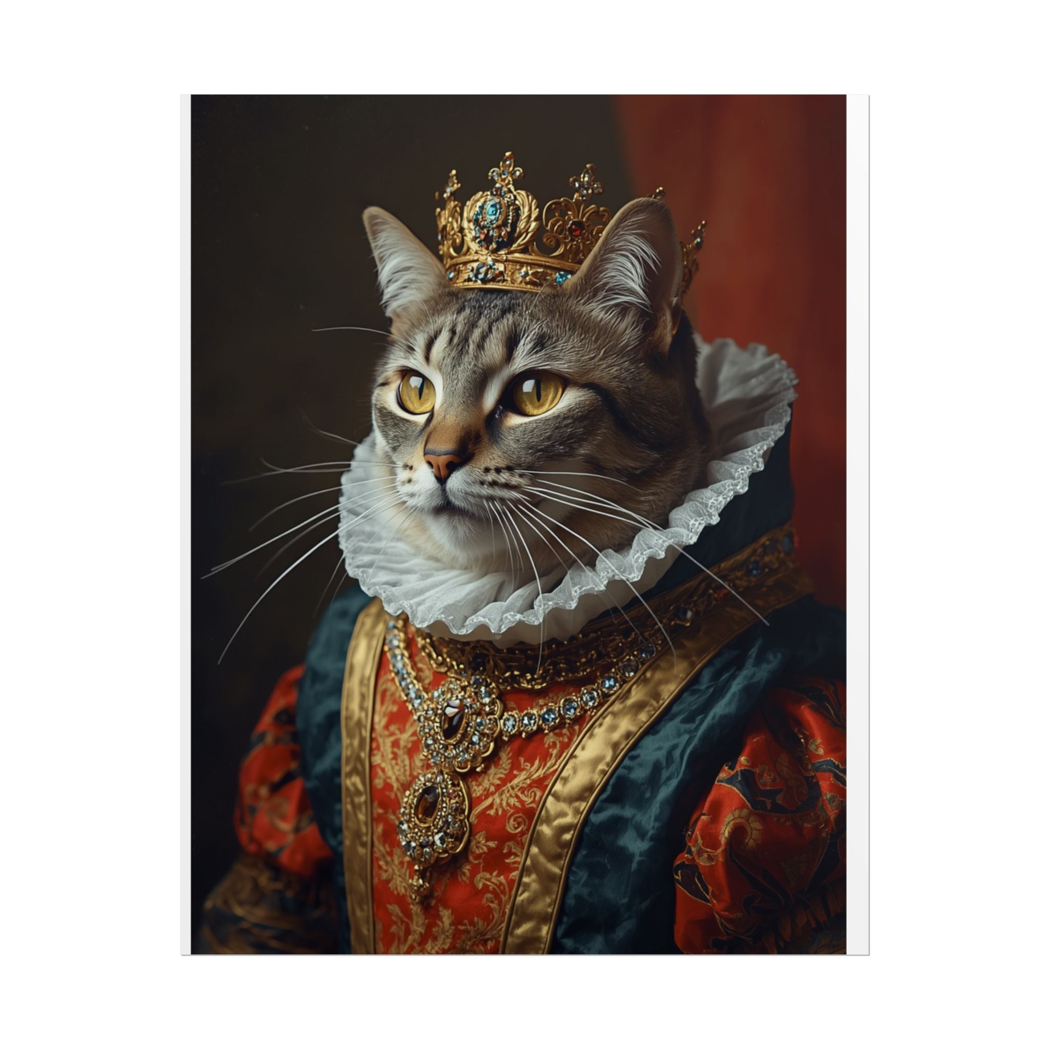 Regal Cat Portrait Poster — Royal Tabby Print