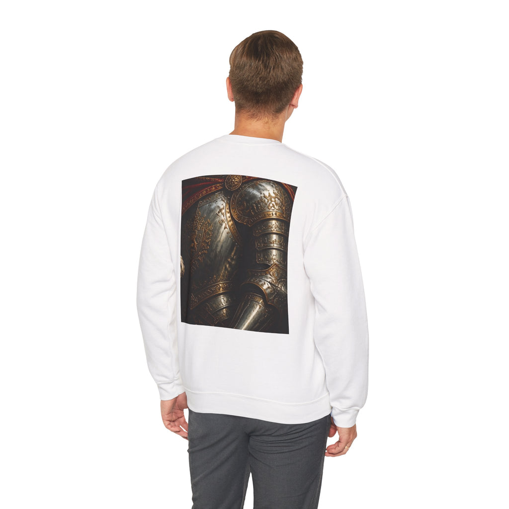 Dalmatian Knight Sweatshirt — Medieval Armor Dog Portrait Crewneck