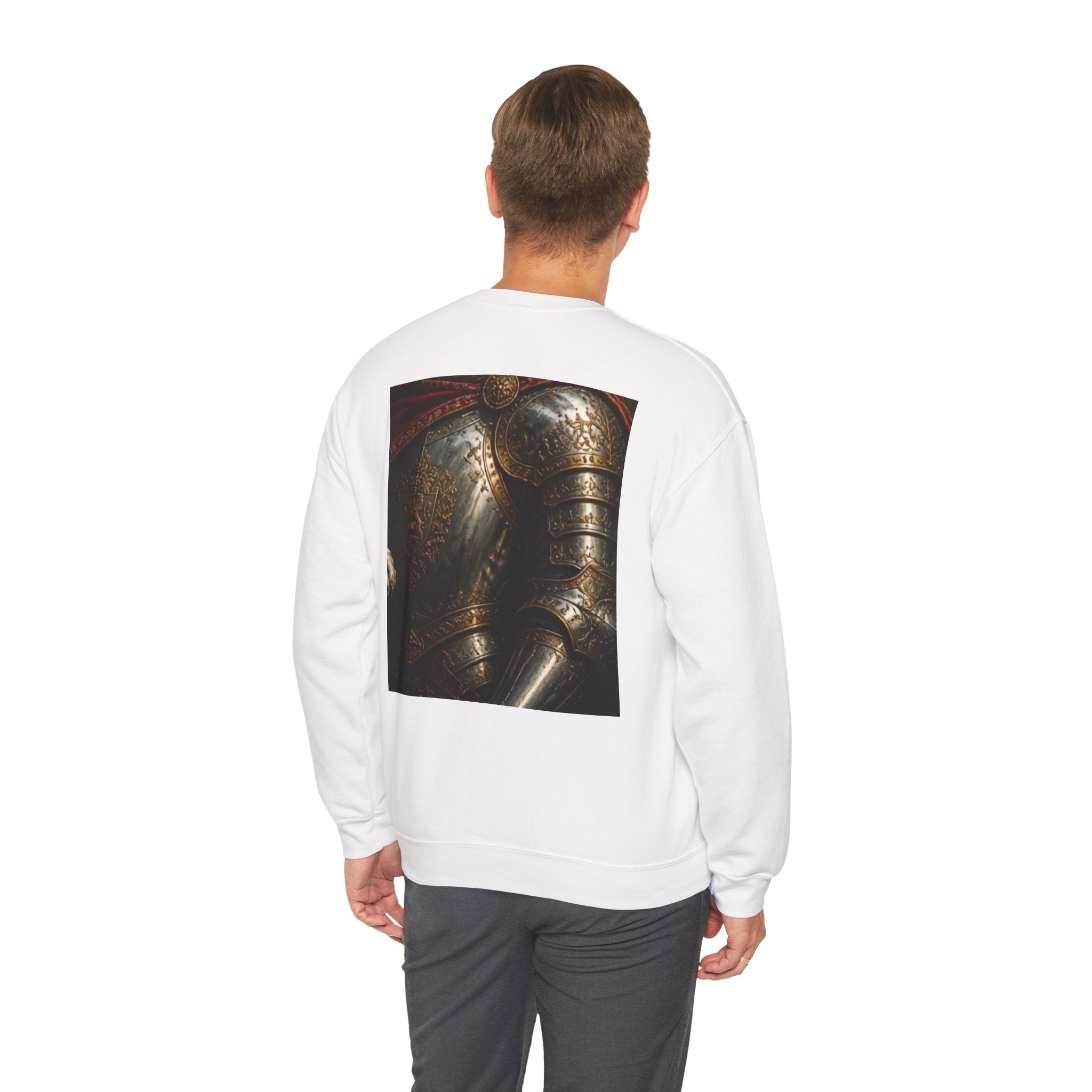 Dalmatian Knight Sweatshirt — Medieval Armor Dog Portrait Crewneck
