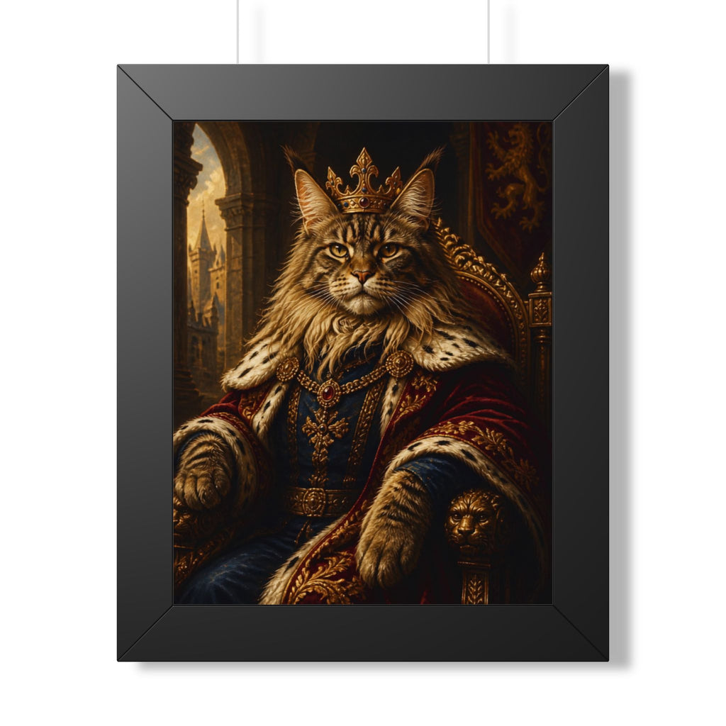 Royal Cat King Poster — Framed Vertical Wall Art