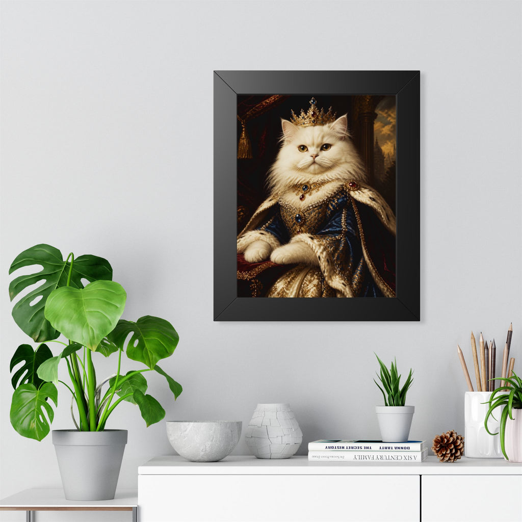 Royal Cat Framed Poster — Regal Portrait Wall Art