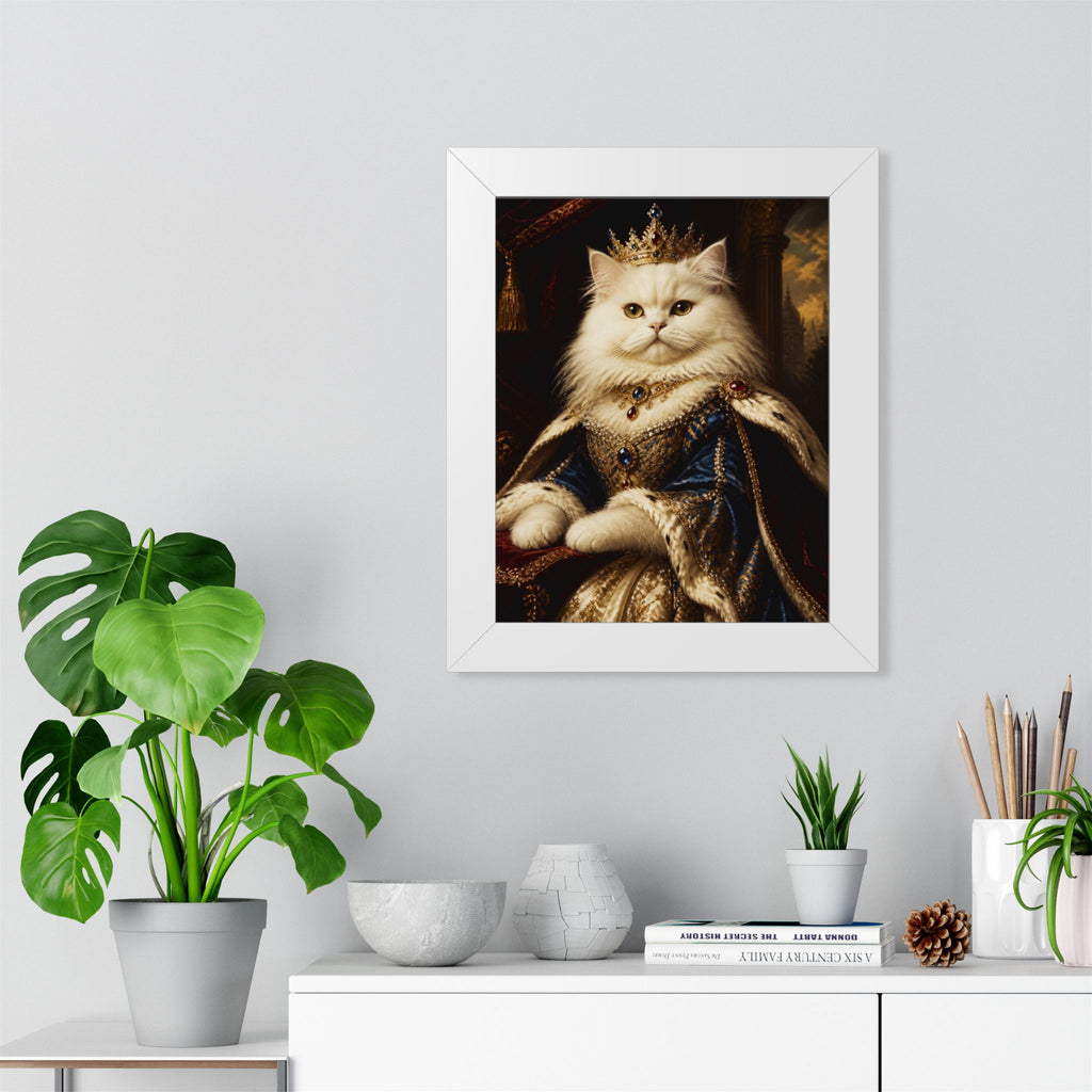Royal Cat Framed Poster — Regal Portrait Wall Art