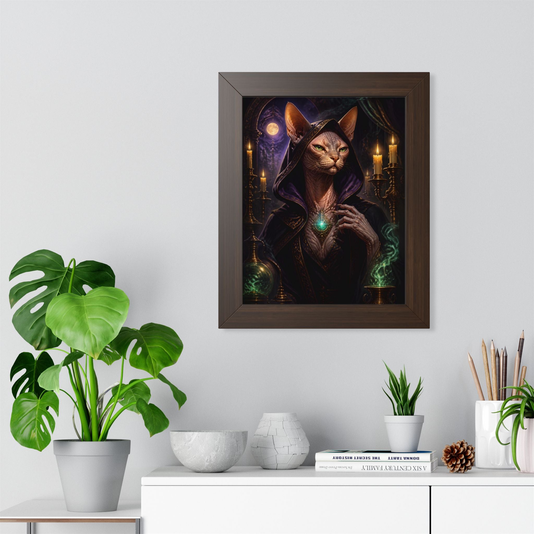Mystic Witch Cat Framed Poster
