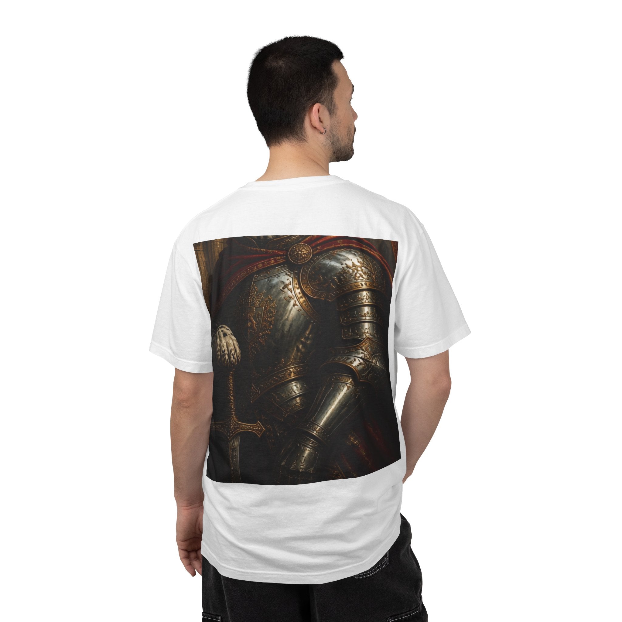 Knight Dalmatian T-Shirt — Regal Canine Armor Portrait