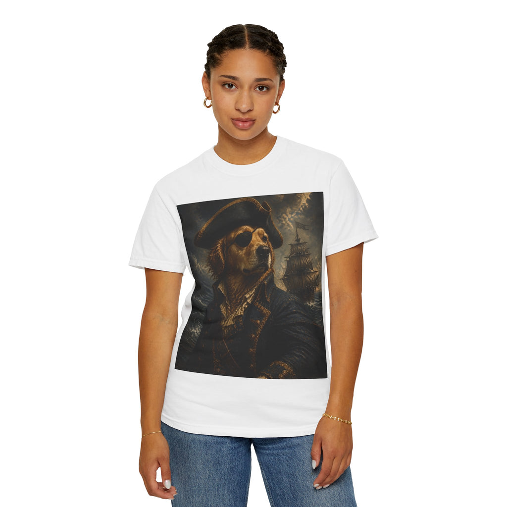 Pirate Captain Dog T-Shirt — Nautical Portrait Tee