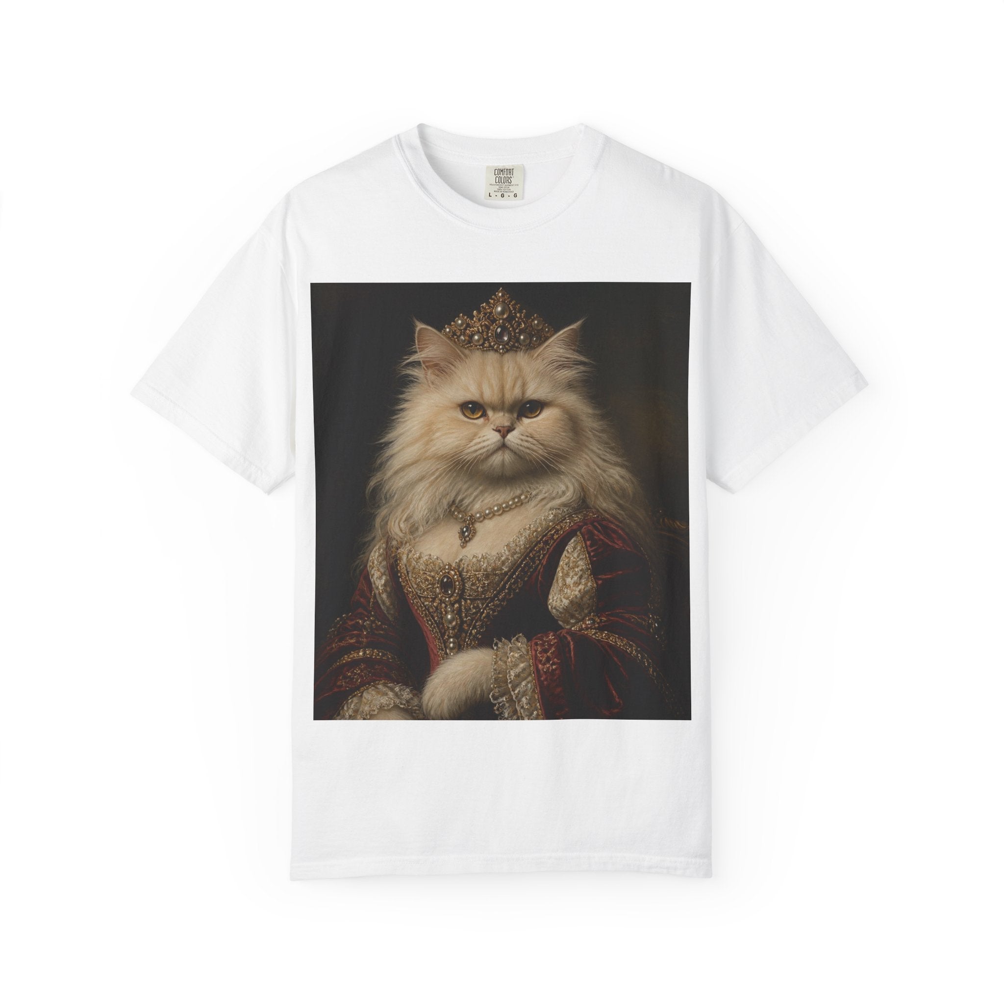 Persian Renaissance Queen Portrait T-Shirt — Vintage Royalty Pet Art Tee
