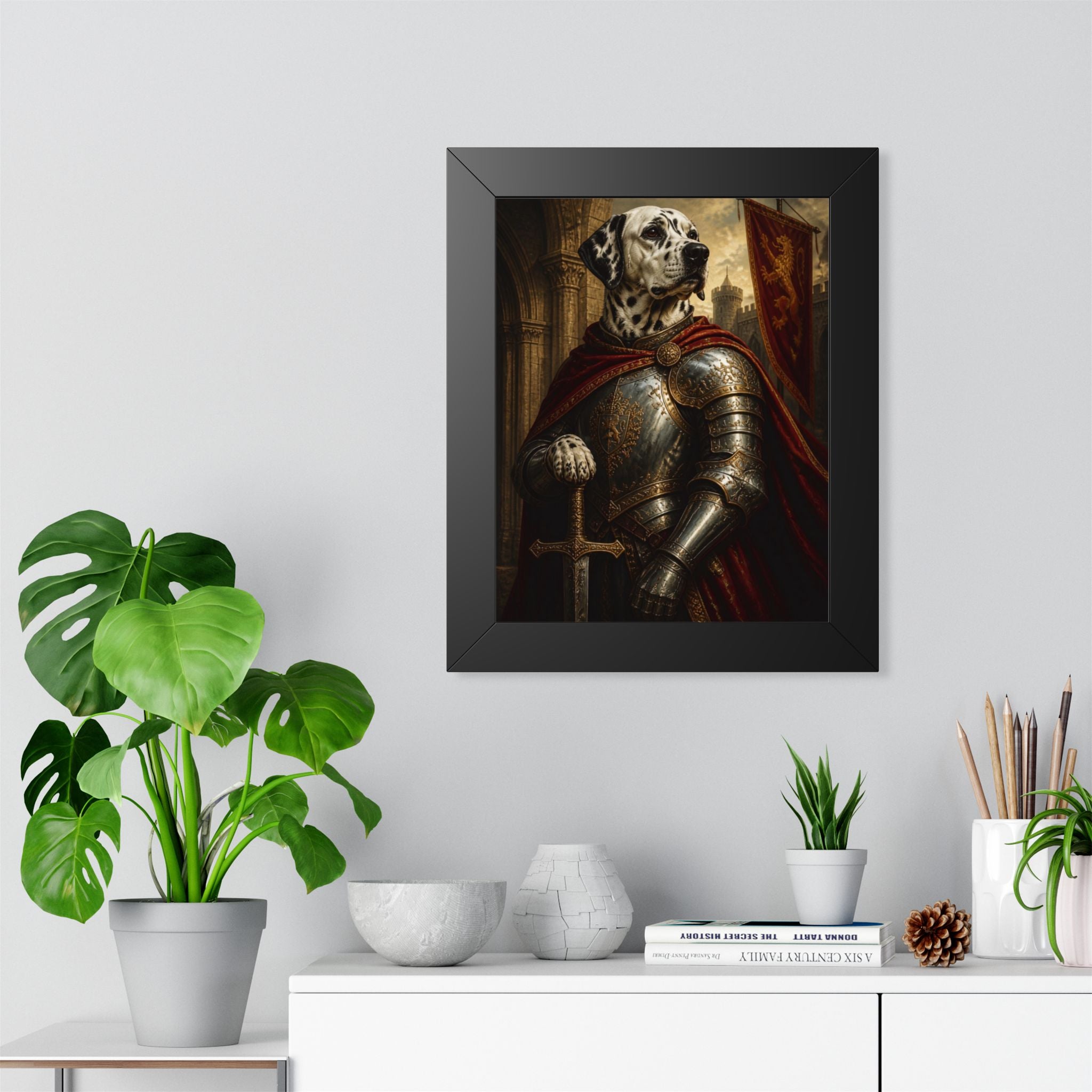 Dalmatian Knight Framed Poster — Regal Pet Portrait Wall Art