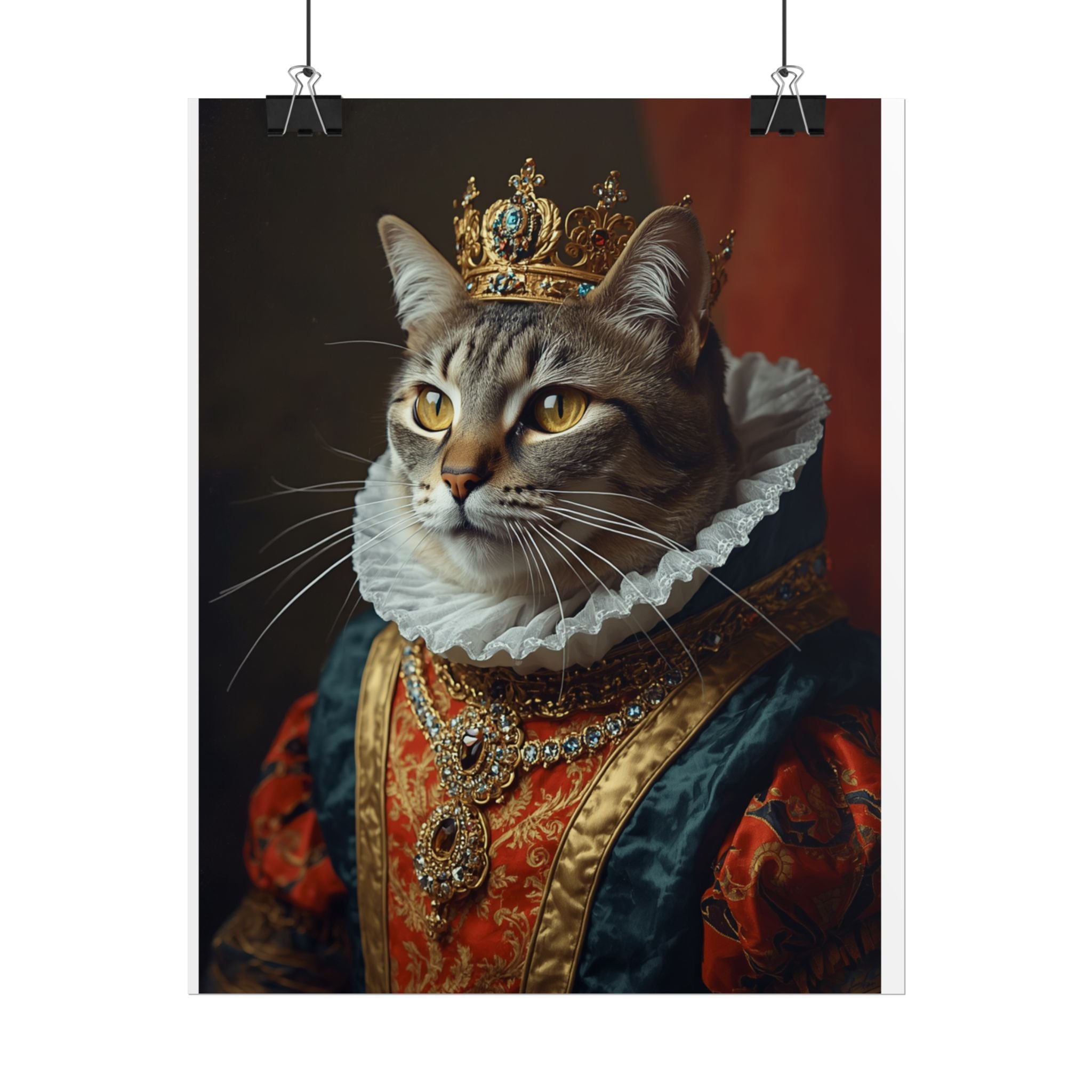 Regal Cat Portrait Poster — Royal Tabby Print