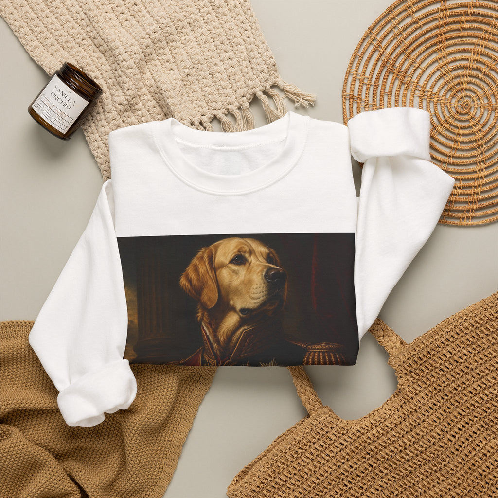 Dog General Portrait Sweatshirt — Vintage Royal Pet Art Crewneck