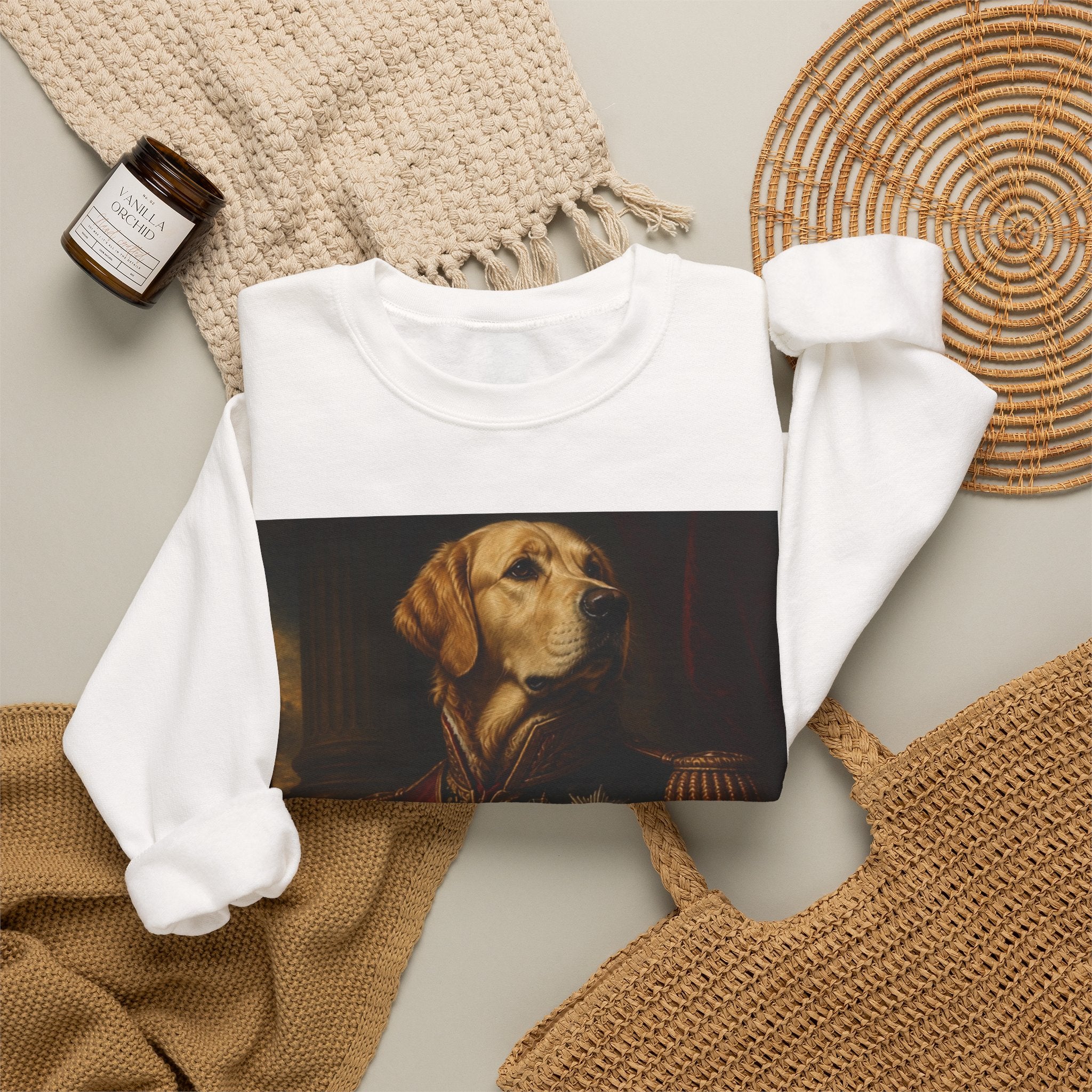 Dog General Portrait Sweatshirt — Vintage Royal Pet Art Crewneck