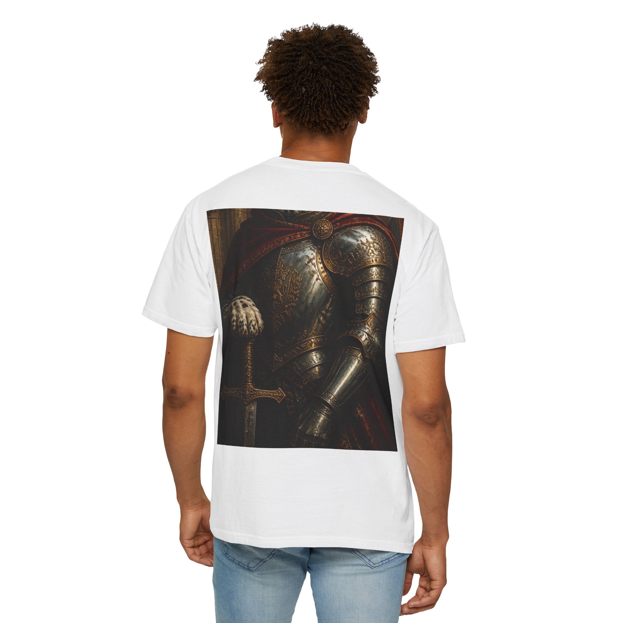 Knight Dalmatian T-Shirt — Regal Canine Armor Portrait