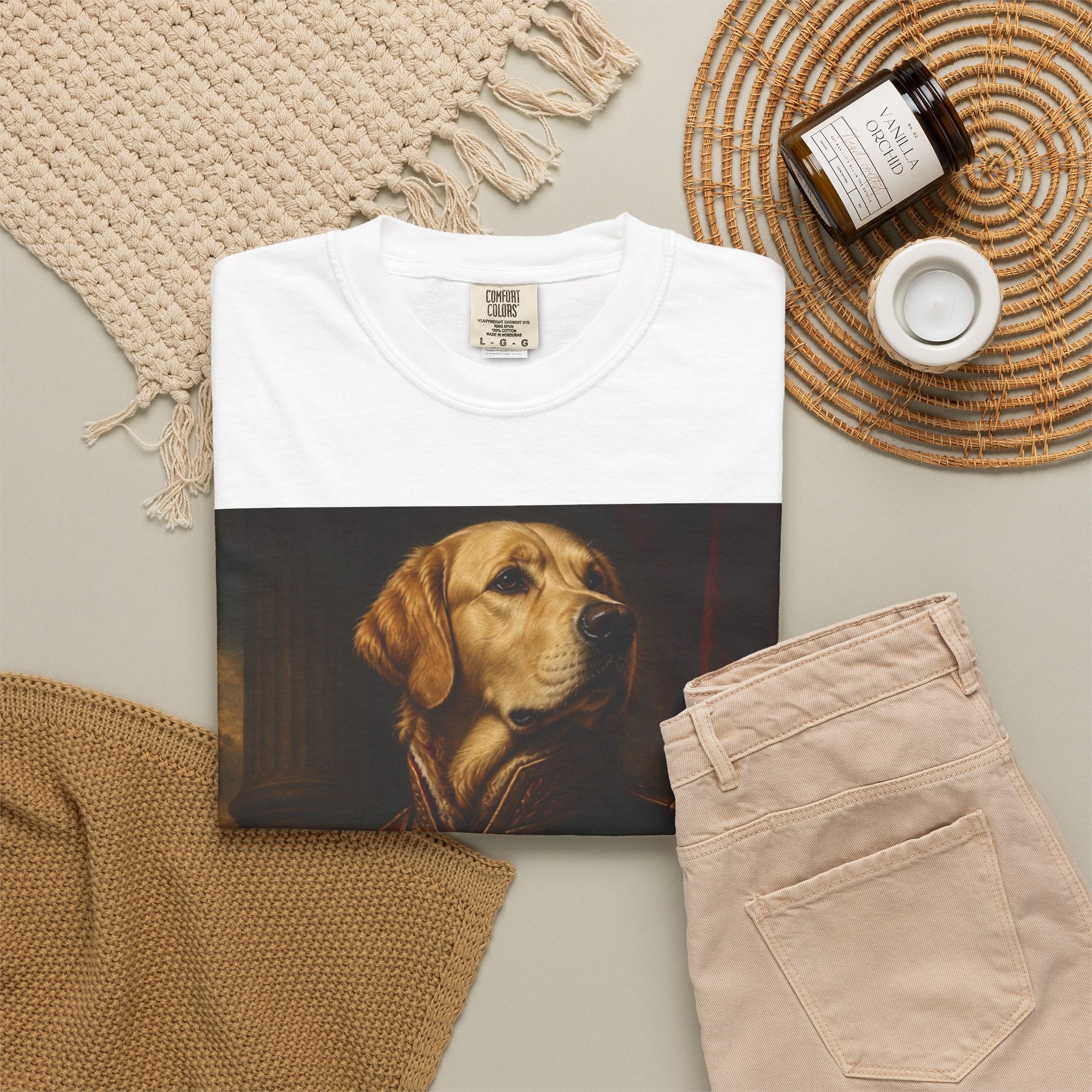 Regal Dog Portrait T‑Shirt — Vintage Canine Royalty Tee