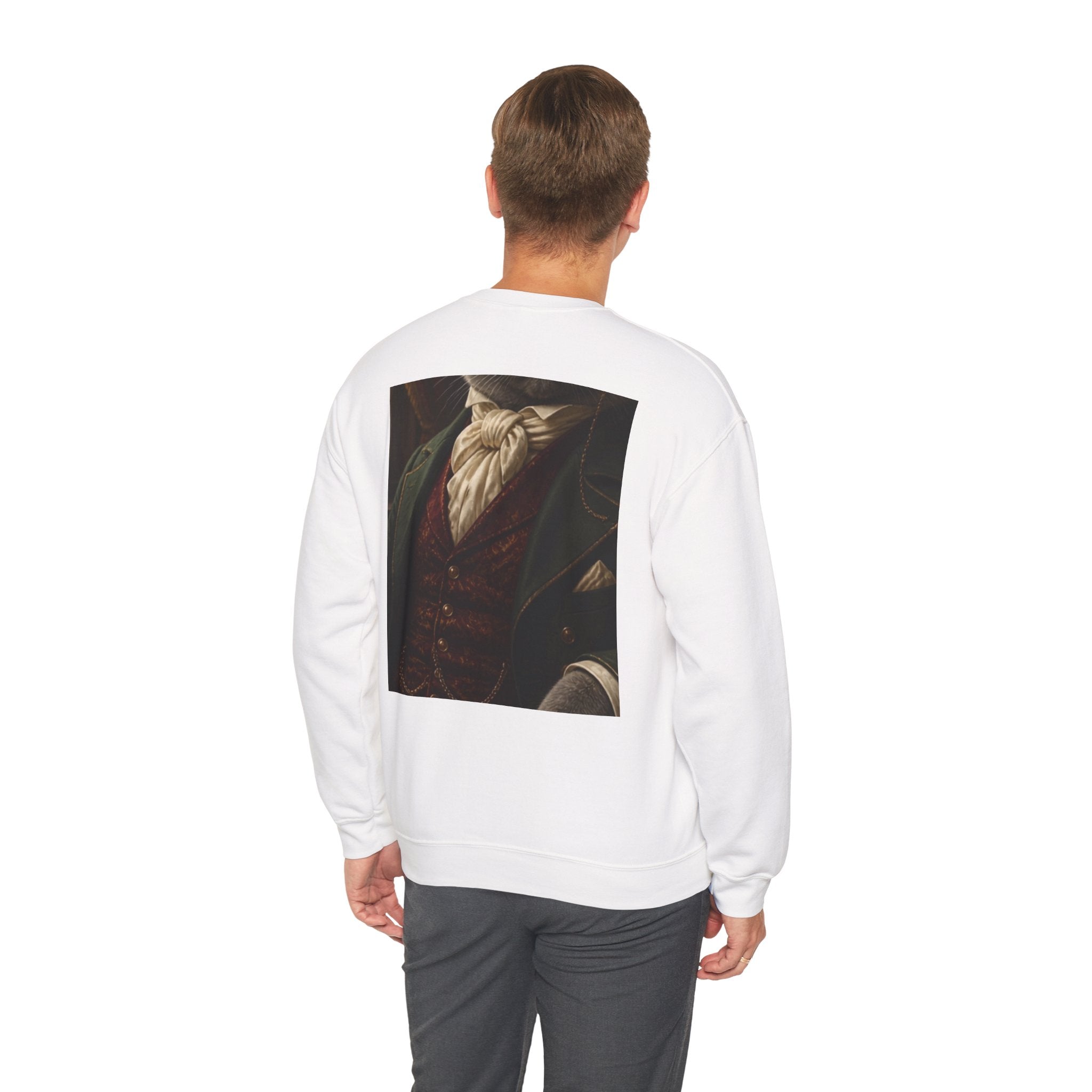 Gentleman Cat Portrait Sweatshirt — Vintage Victorian Cat Crewneck