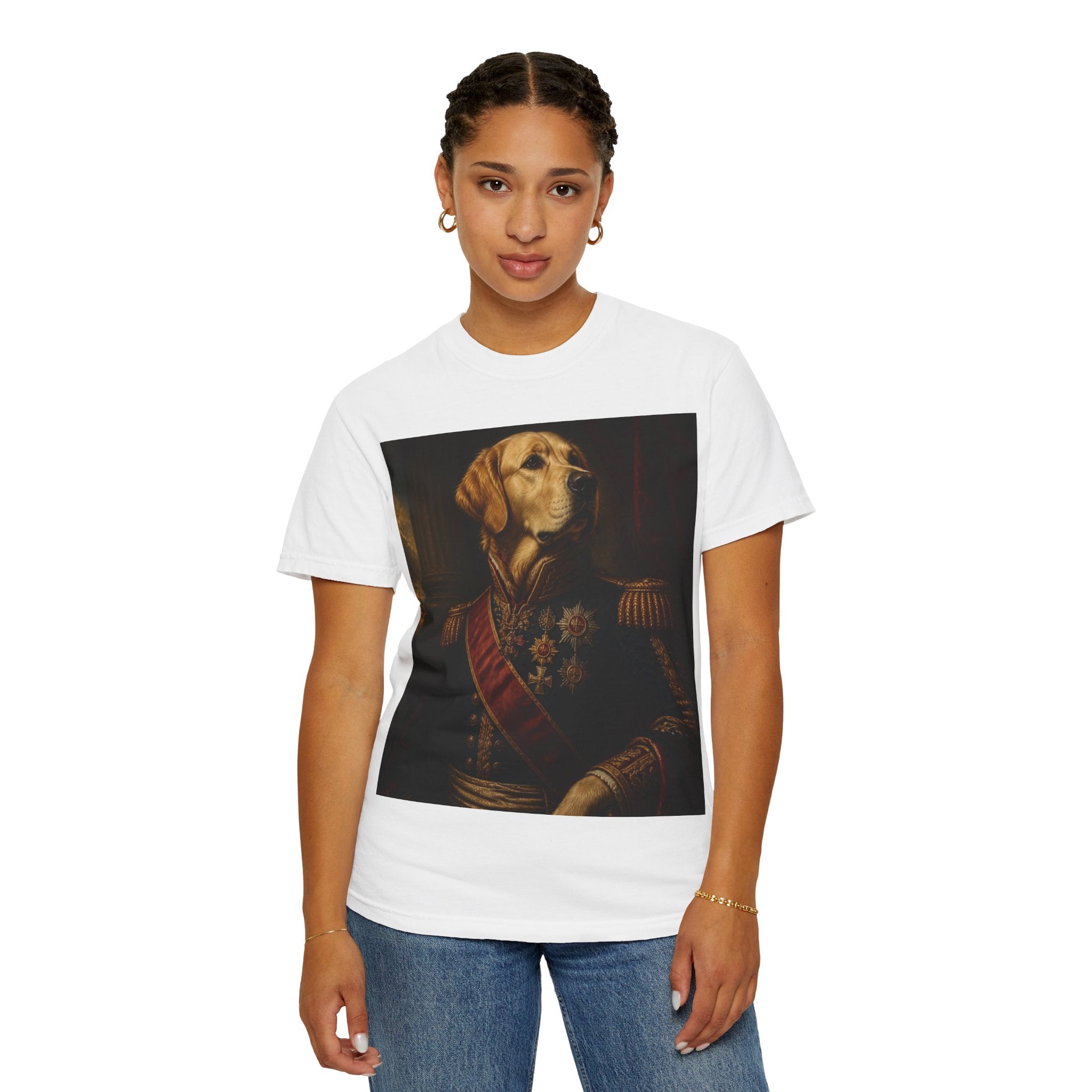 Regal Dog Portrait T‑Shirt — Vintage Canine Royalty Tee