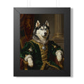 Regal Siberian Husky Framed Poster — Noble Pet Portrait Wall Art