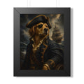Pirate Dog Framed Poster — Vintage Golden Retriever Captain Wall Art