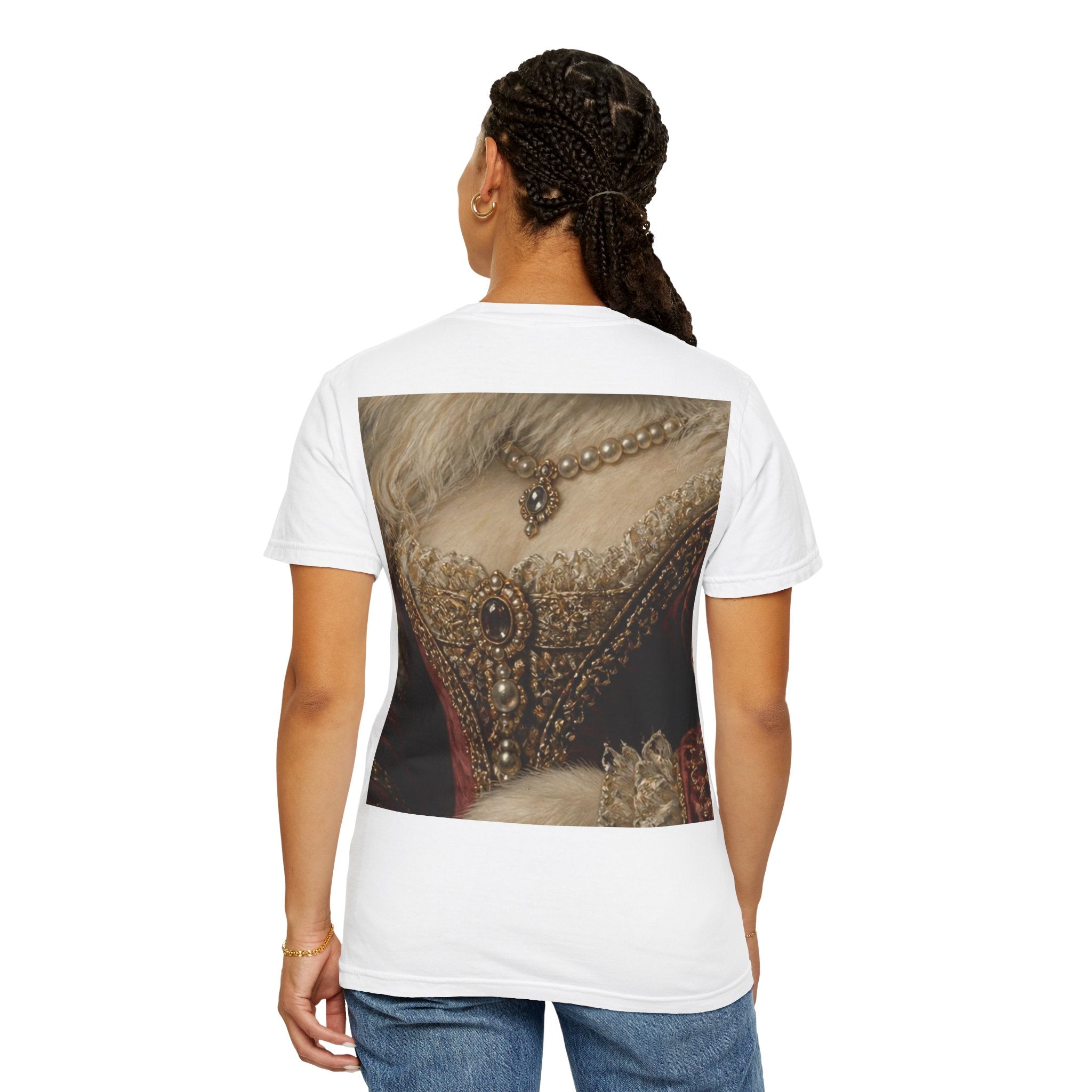 Persian Renaissance Queen Portrait T-Shirt — Vintage Royalty Pet Art Tee