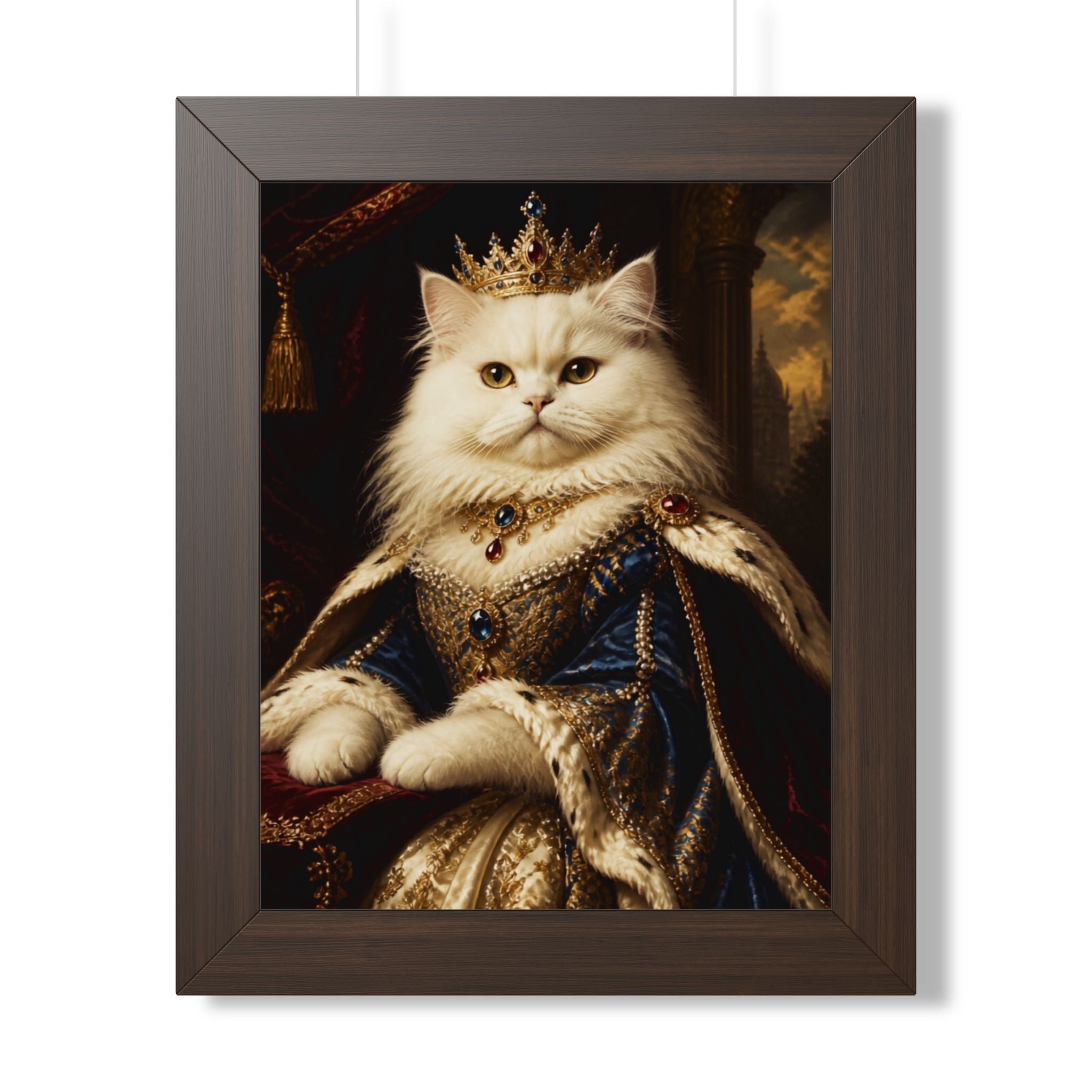 Royal Cat Framed Poster — Regal Portrait Wall Art