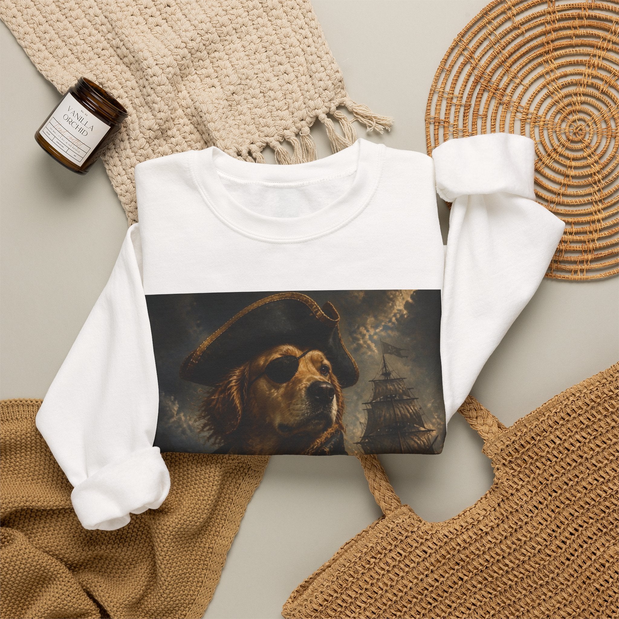 Pirate Captain Dog Crewneck Sweatshirt