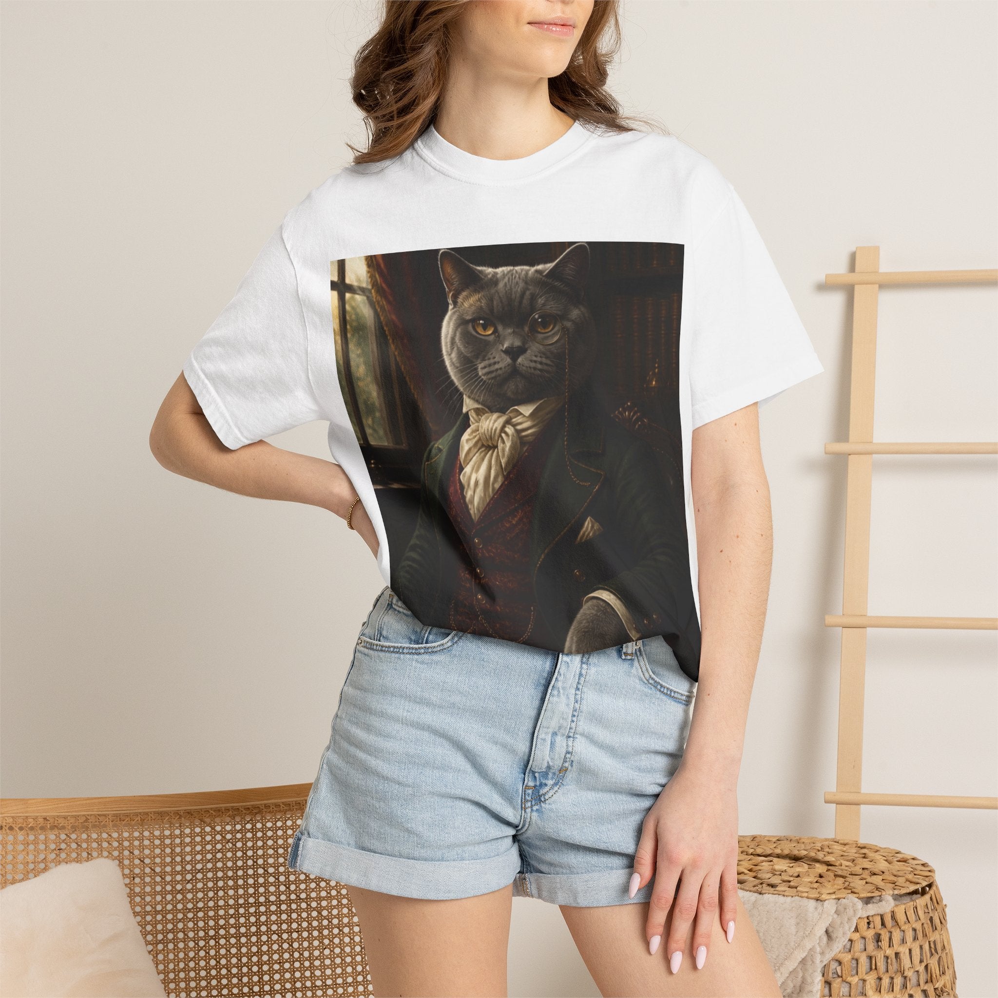 Cat Gentleman T-Shirt — Vintage Aristocat Portrait Tee