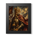 Framed Poster — Regal Cat King Portrait, Medieval Fantasy Wall Art