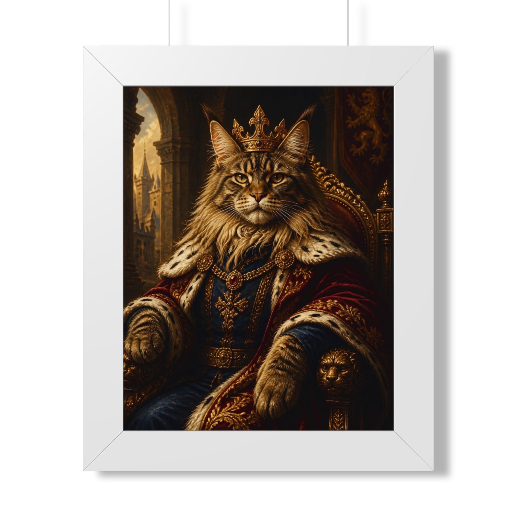 Royal Cat King Poster — Framed Vertical Wall Art