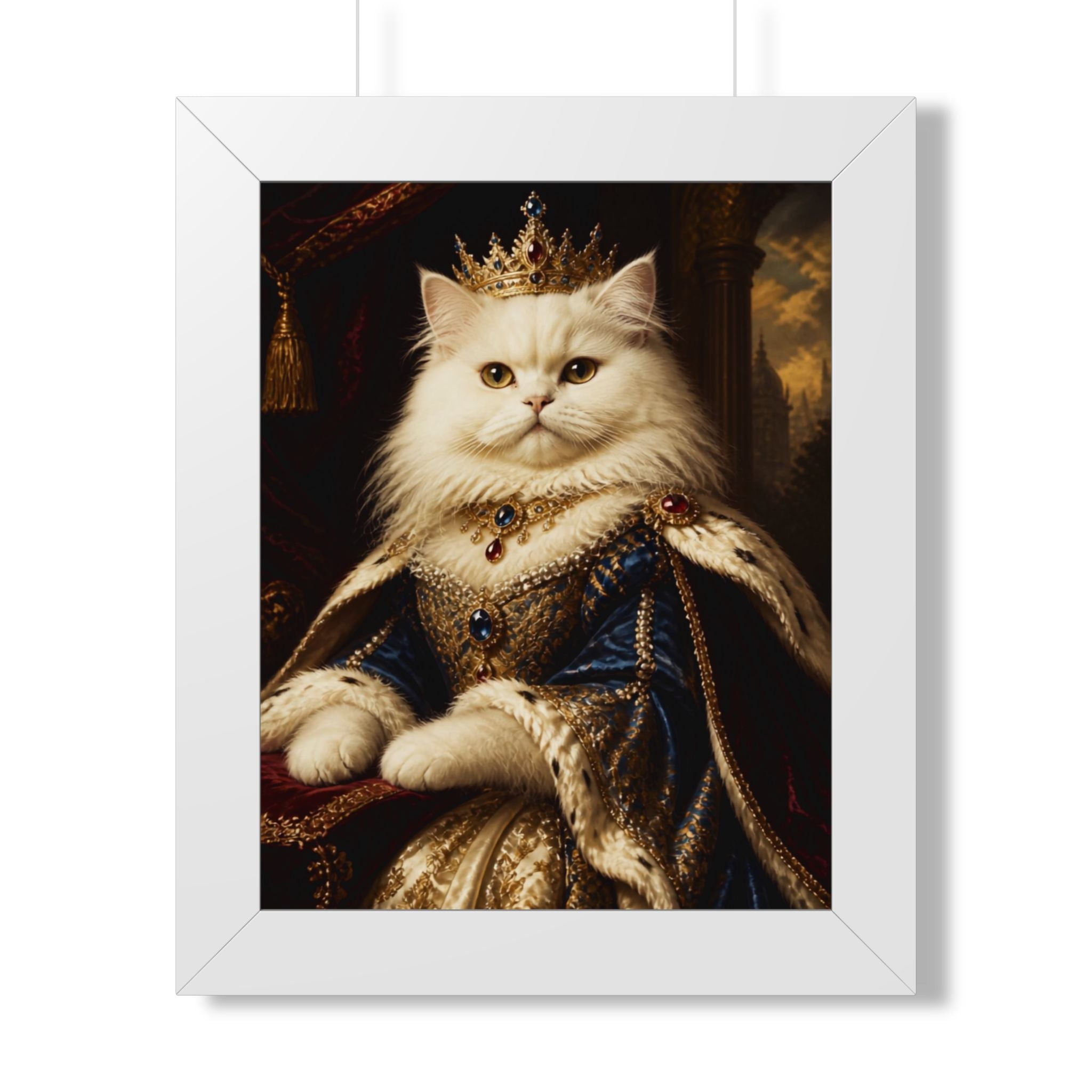 Royal Cat Framed Poster — Regal Portrait Wall Art