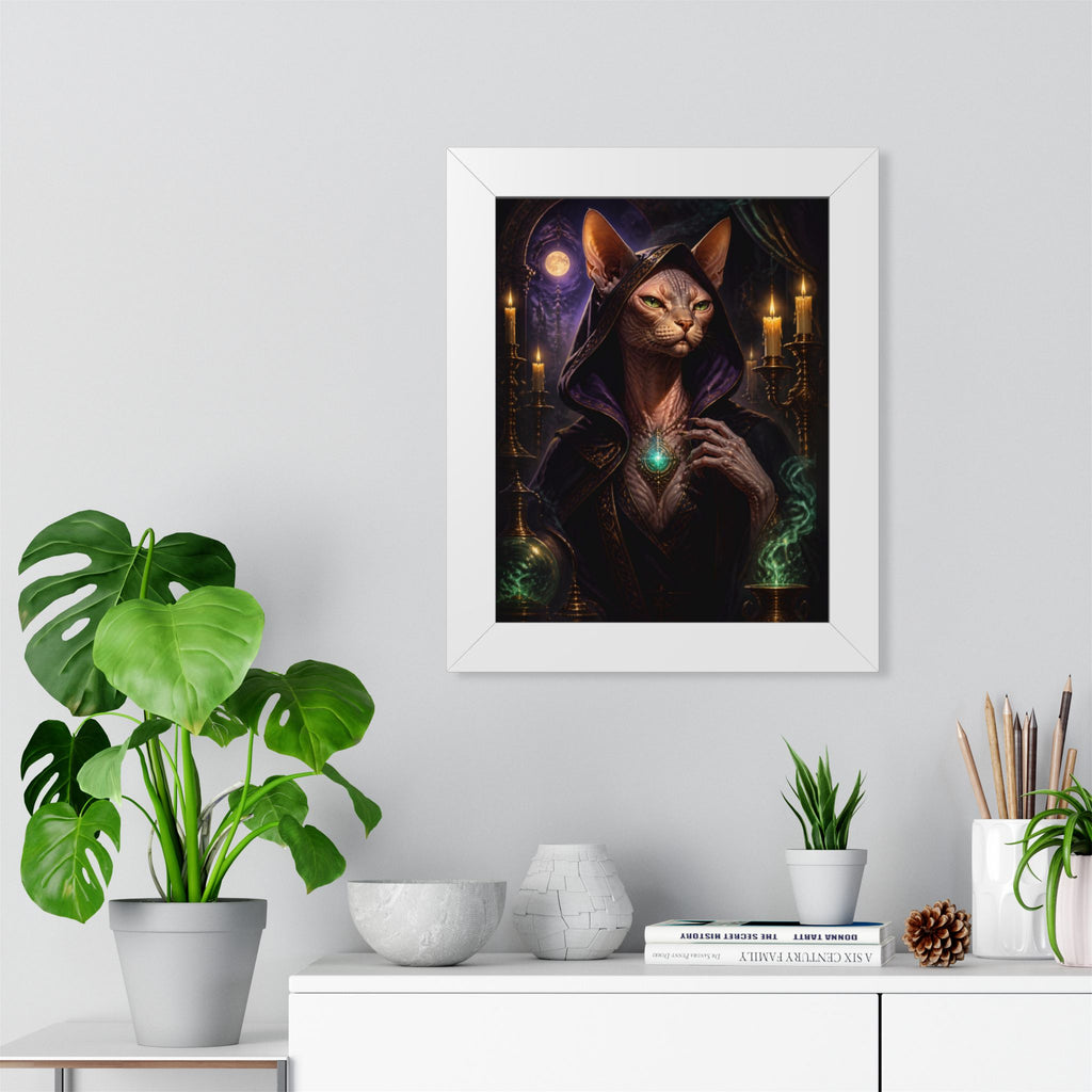 Mystic Witch Cat Framed Poster