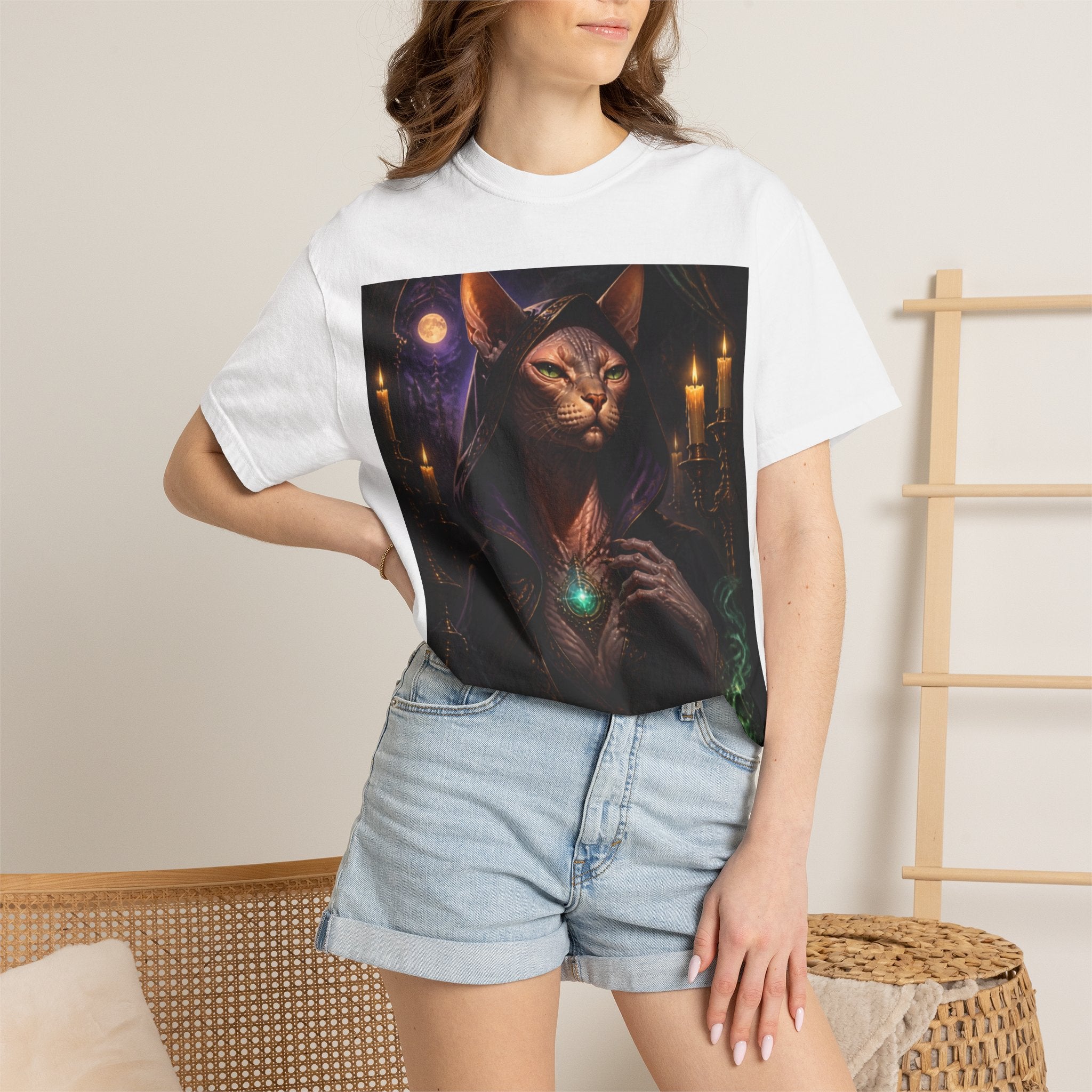 Mystic Sphinx Cat Graphic T-Shirt