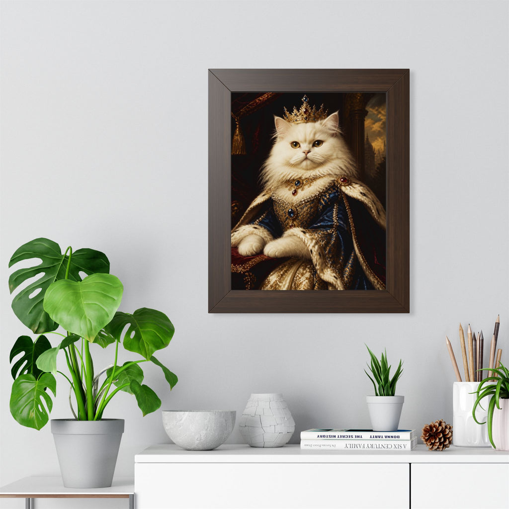 Royal Cat Framed Poster — Regal Portrait Wall Art