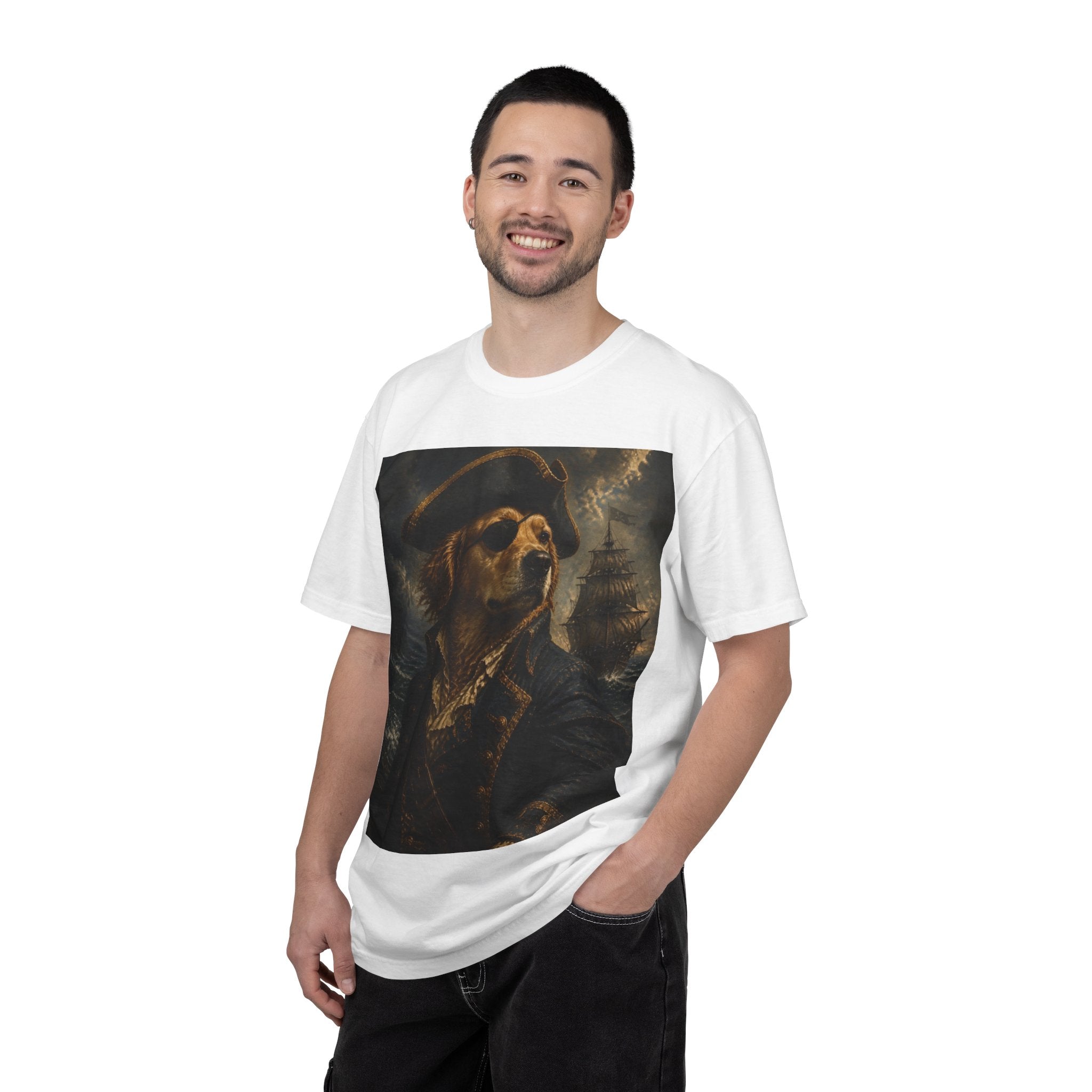 Pirate Captain Dog T-Shirt — Nautical Portrait Tee