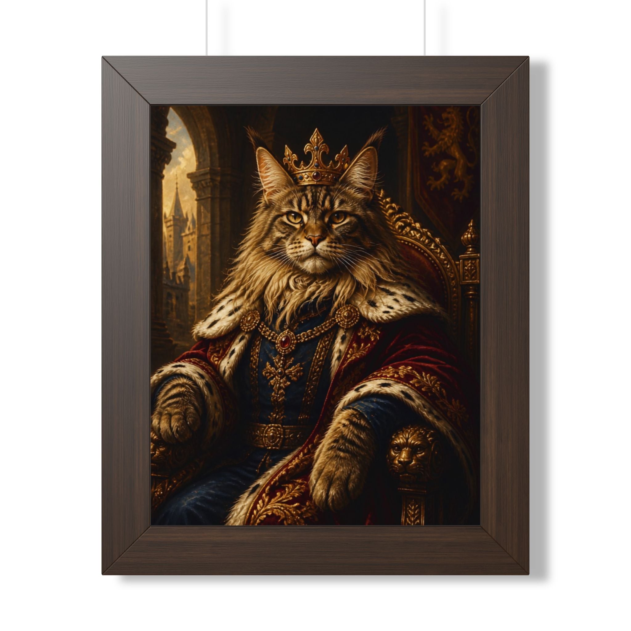 Royal Cat King Poster — Framed Vertical Wall Art