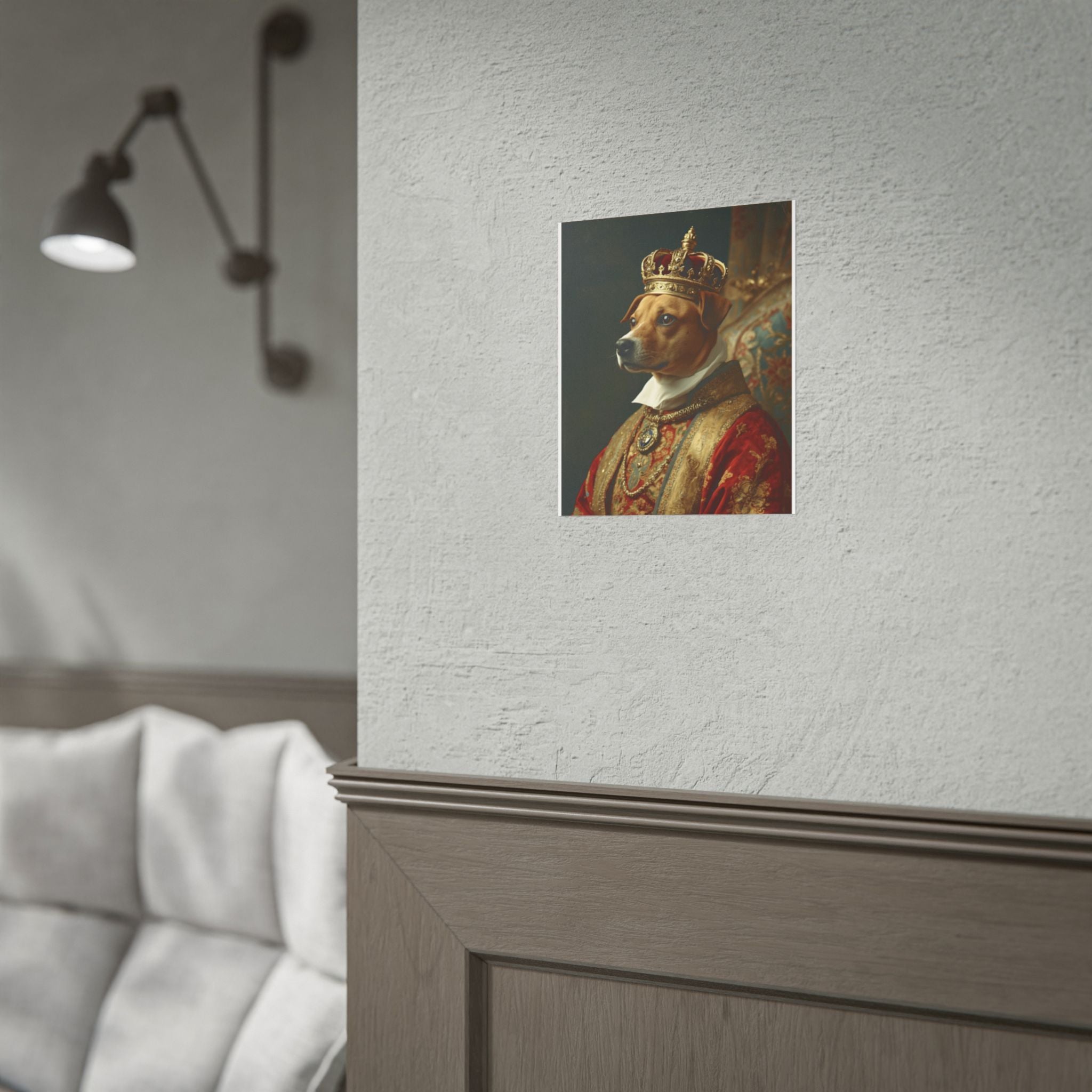 Regal Dog King Rolled Poster — Vintage Royal Pet Portrait Print