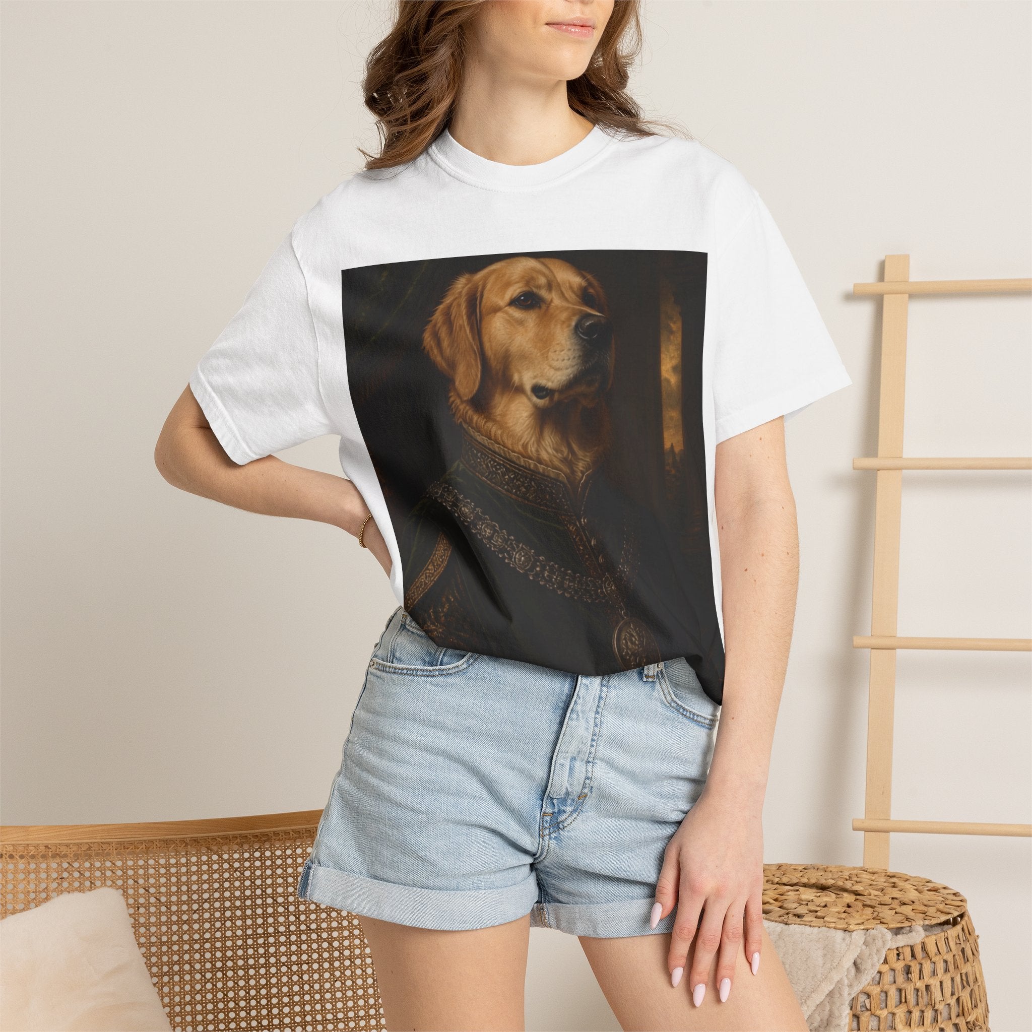 Dog Portrait T-Shirt — Regal Golden Retriever Art Tee