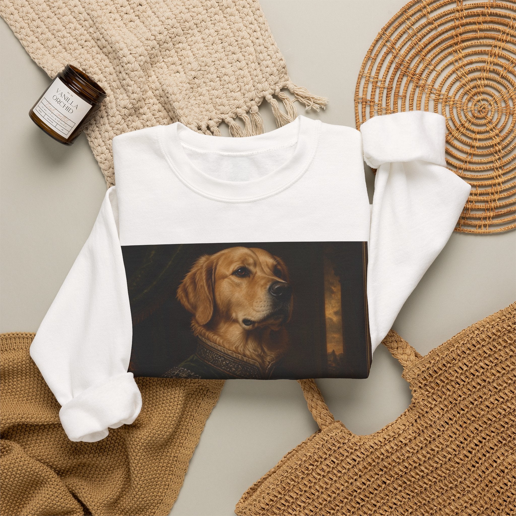 Crewneck Sweatshirt — Regal Portrait Dog Print