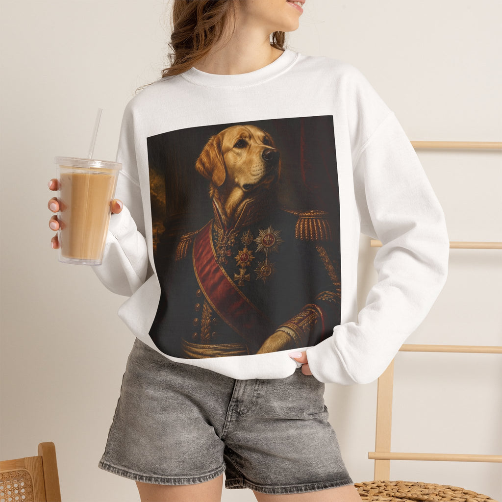 Dog General Portrait Sweatshirt — Vintage Royal Pet Art Crewneck