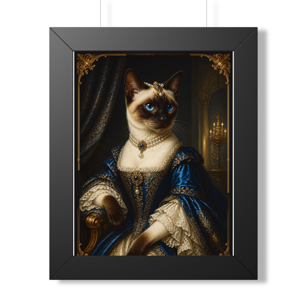 Framed Poster — Regal Siamese Cat in Royal Portrait