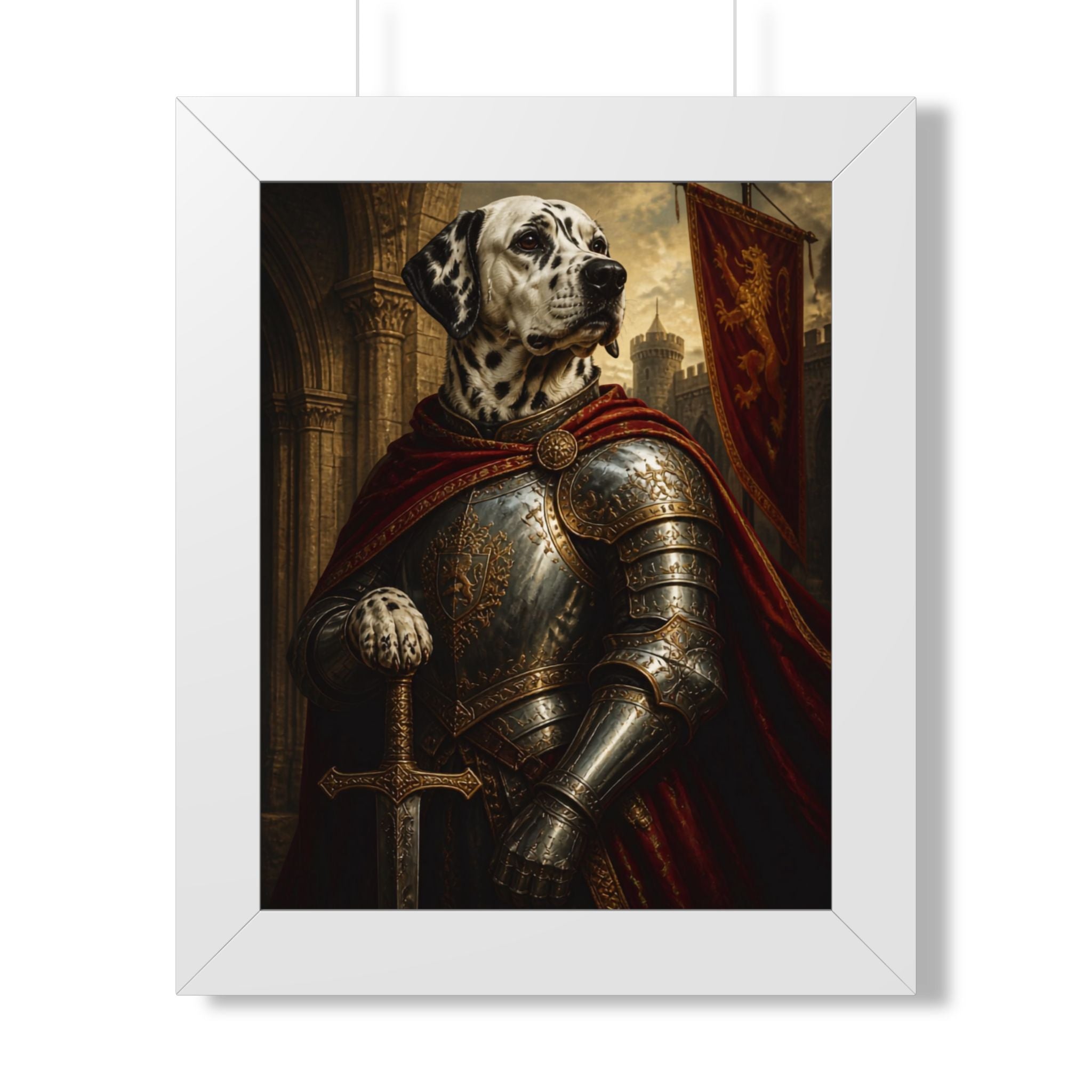 Dalmatian Knight Framed Poster — Regal Pet Portrait Wall Art