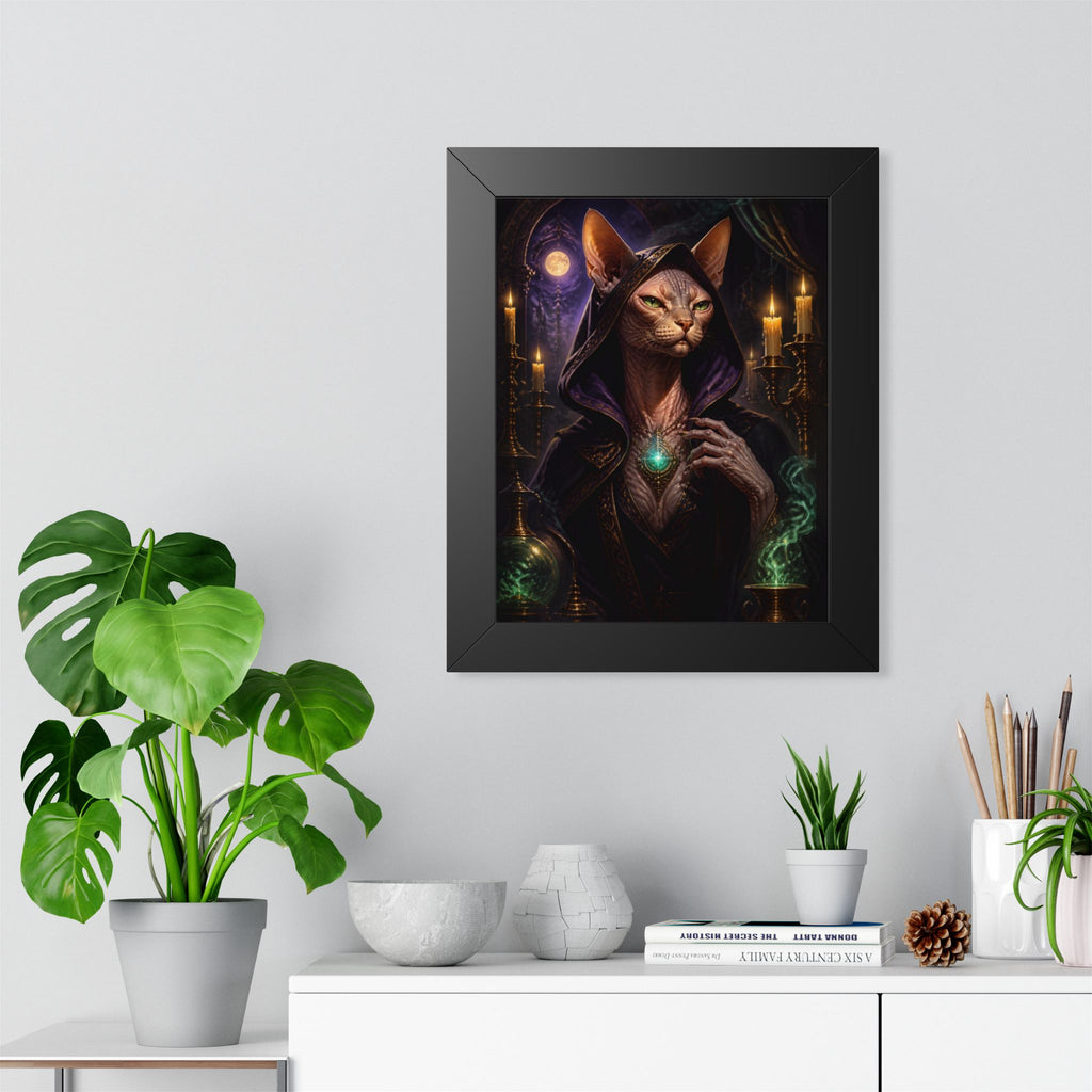 Mystic Witch Cat Framed Poster