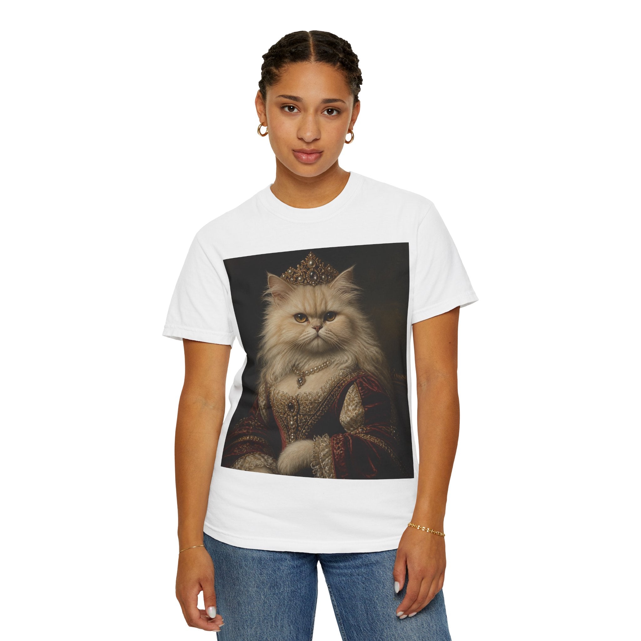 Persian Renaissance Queen Portrait T-Shirt — Vintage Royalty Pet Art Tee