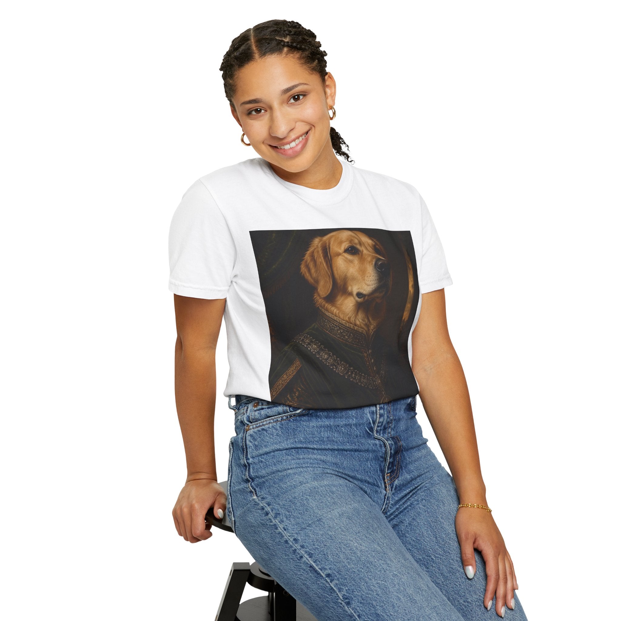 Dog Portrait T-Shirt — Regal Golden Retriever Art Tee