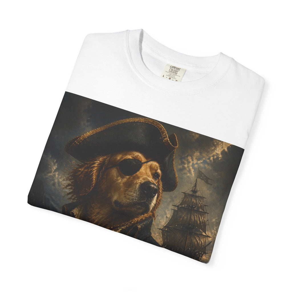 Pirate Captain Dog T-Shirt — Nautical Portrait Tee