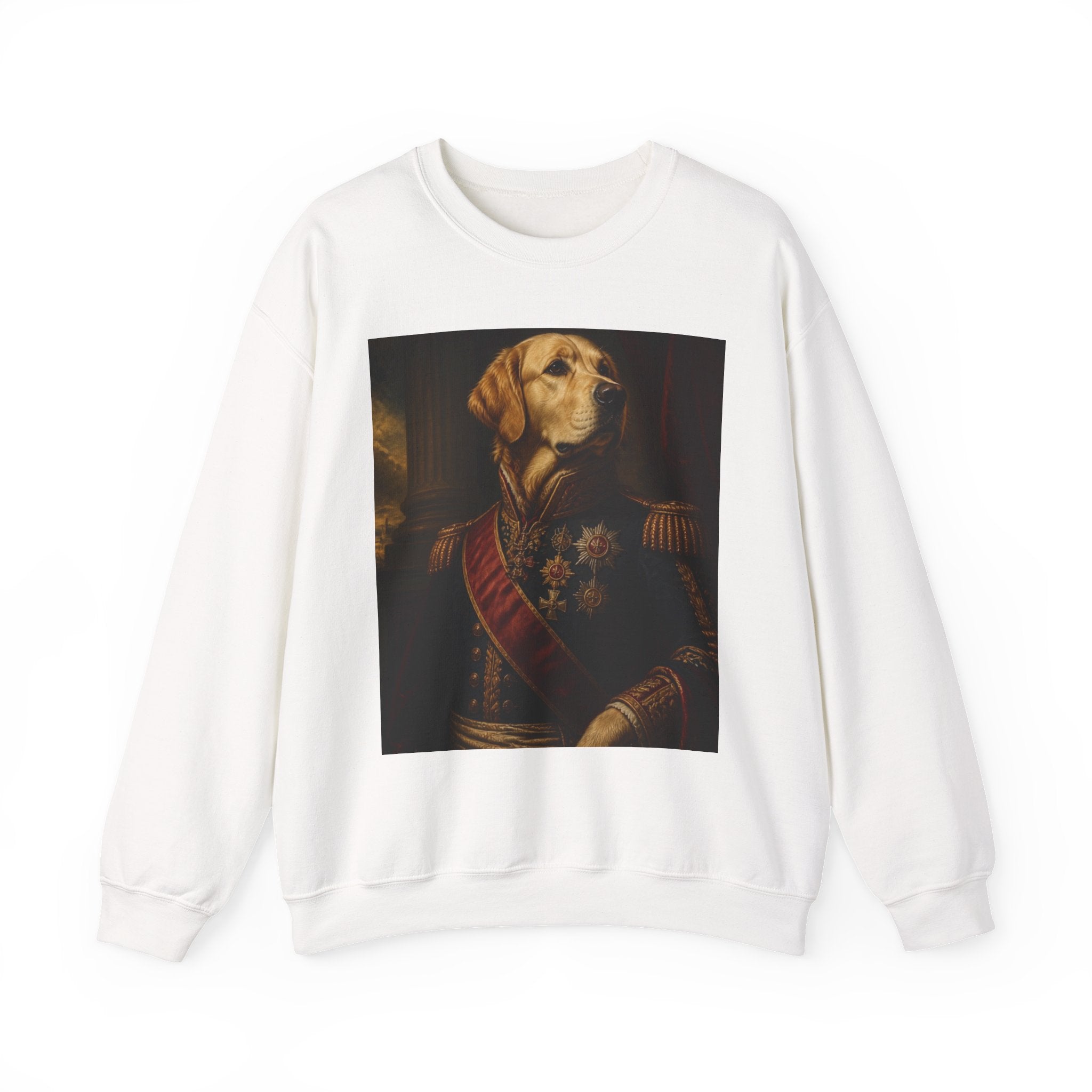 Dog General Portrait Sweatshirt — Vintage Royal Pet Art Crewneck