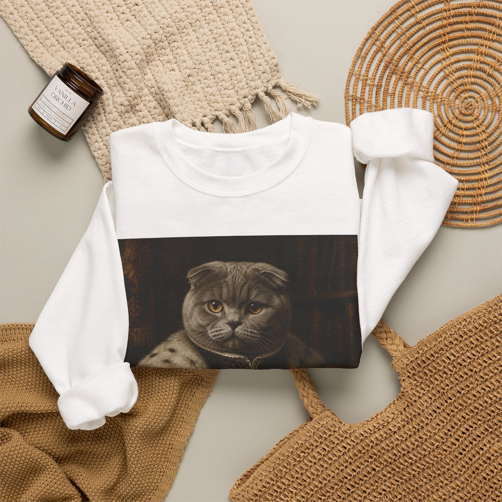Scottish Fold Royal Cat Portrait Sweatshirt