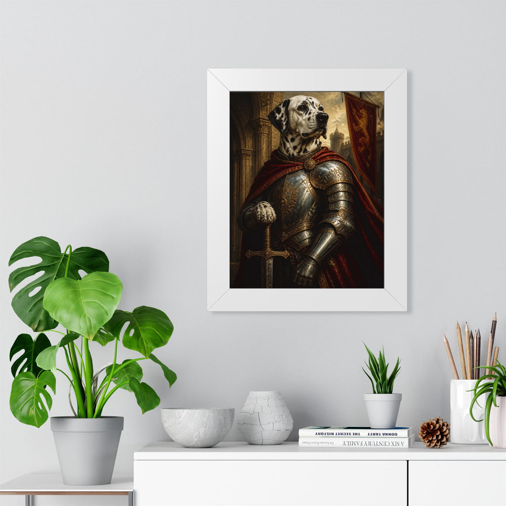 Dalmatian Knight Framed Poster — Regal Pet Portrait Wall Art
