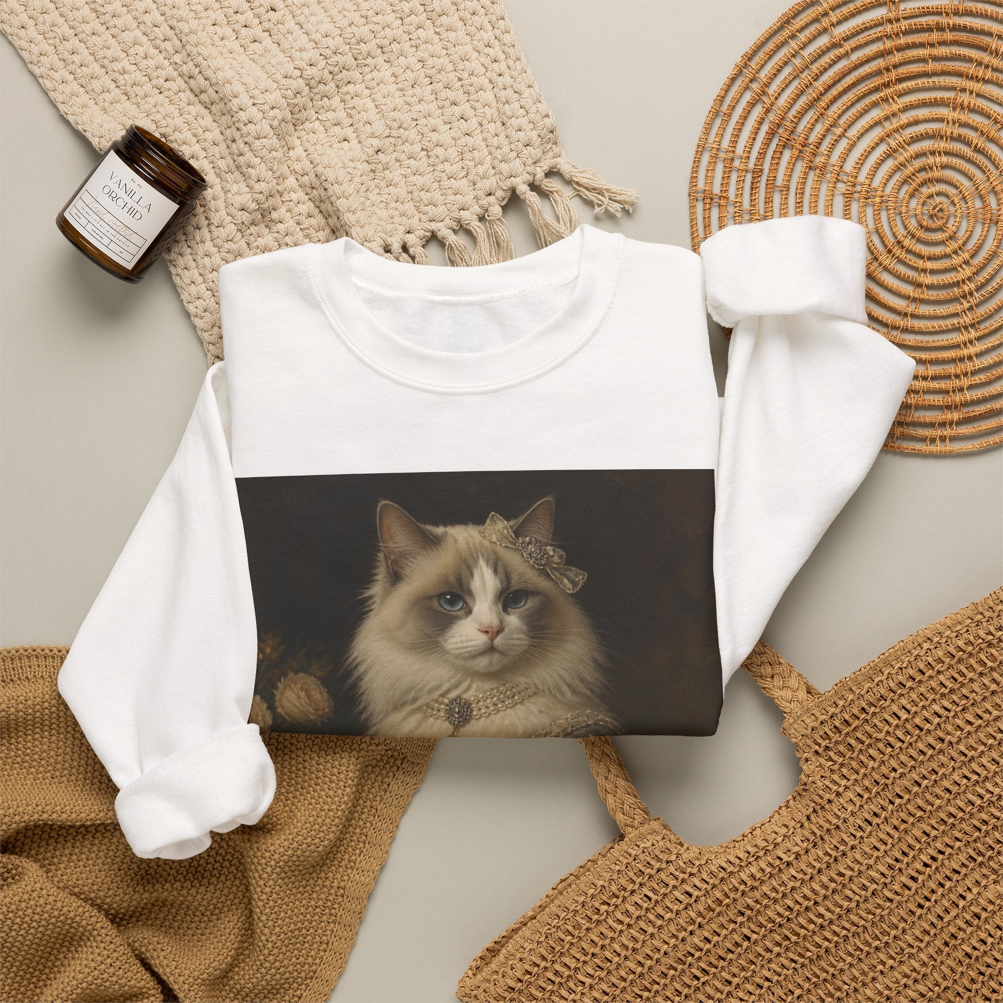 Ragdoll Victorian Duchess Cat Portrait Sweatshirt