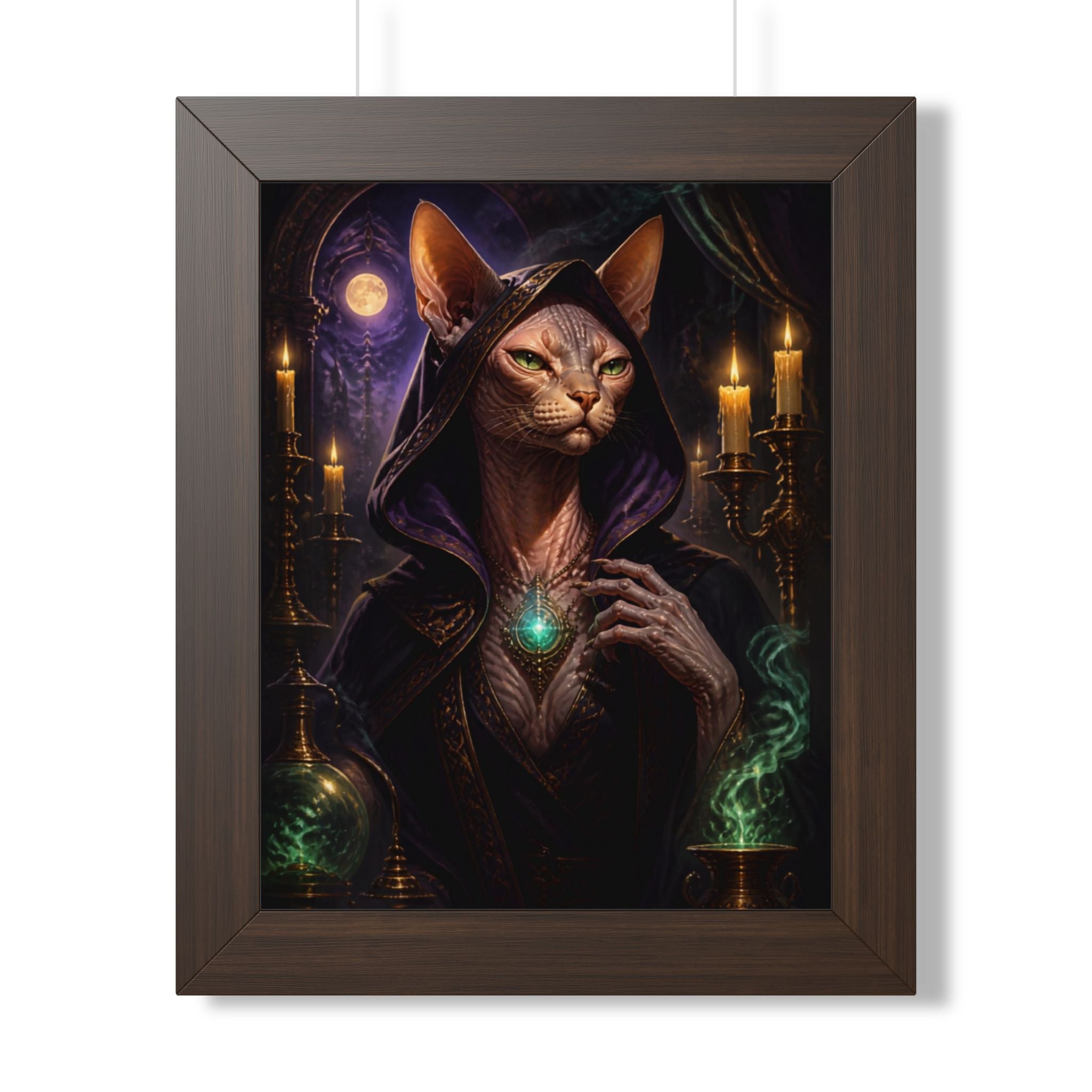 Mystic Witch Cat Framed Poster