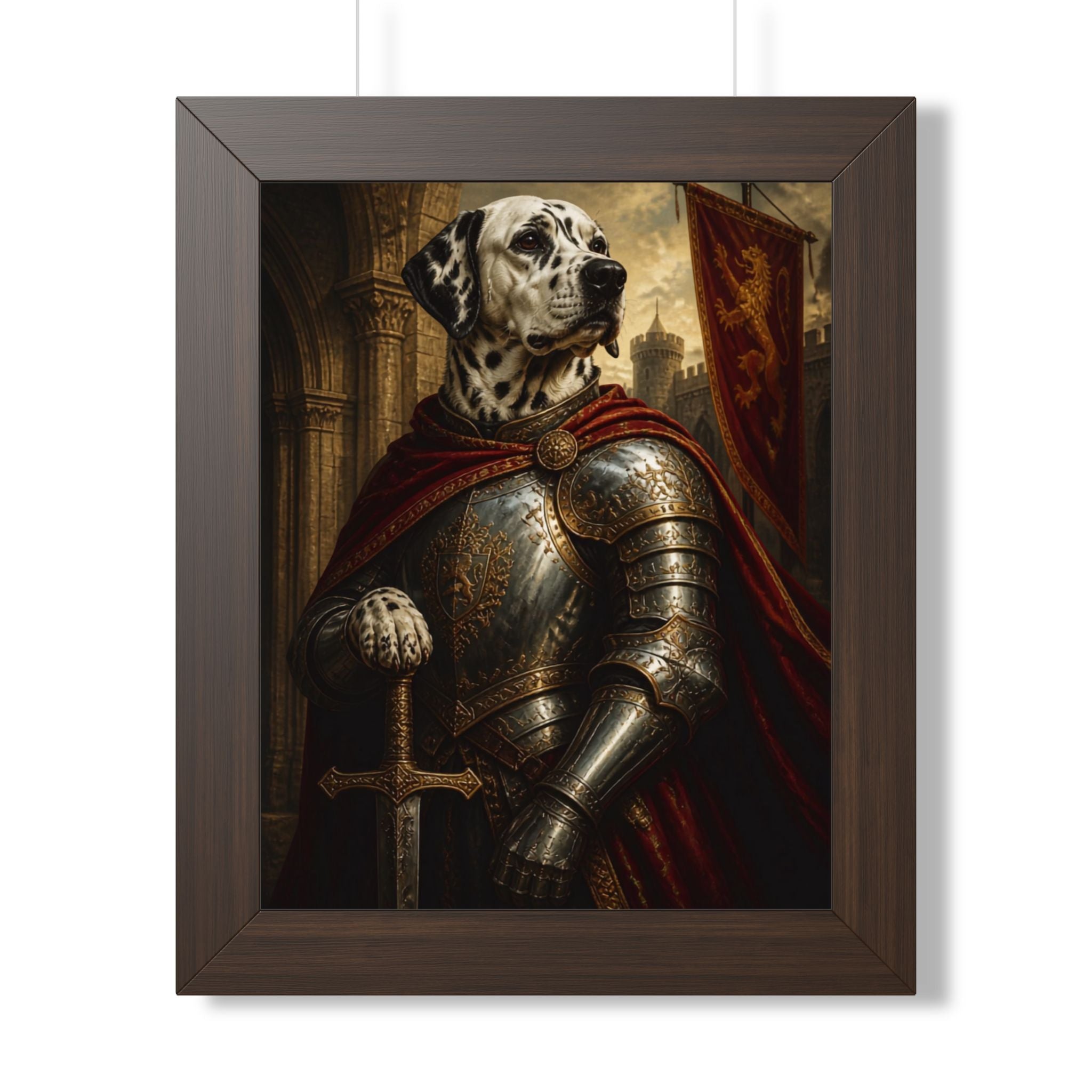 Dalmatian Knight Framed Poster — Regal Pet Portrait Wall Art